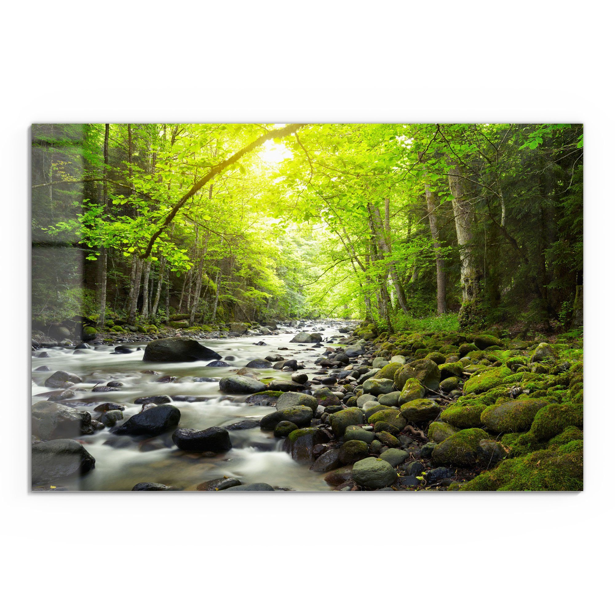 DEQORI Glasbild 'Steiniges Flussbett', 'Steiniges Flussbett', günstig online kaufen