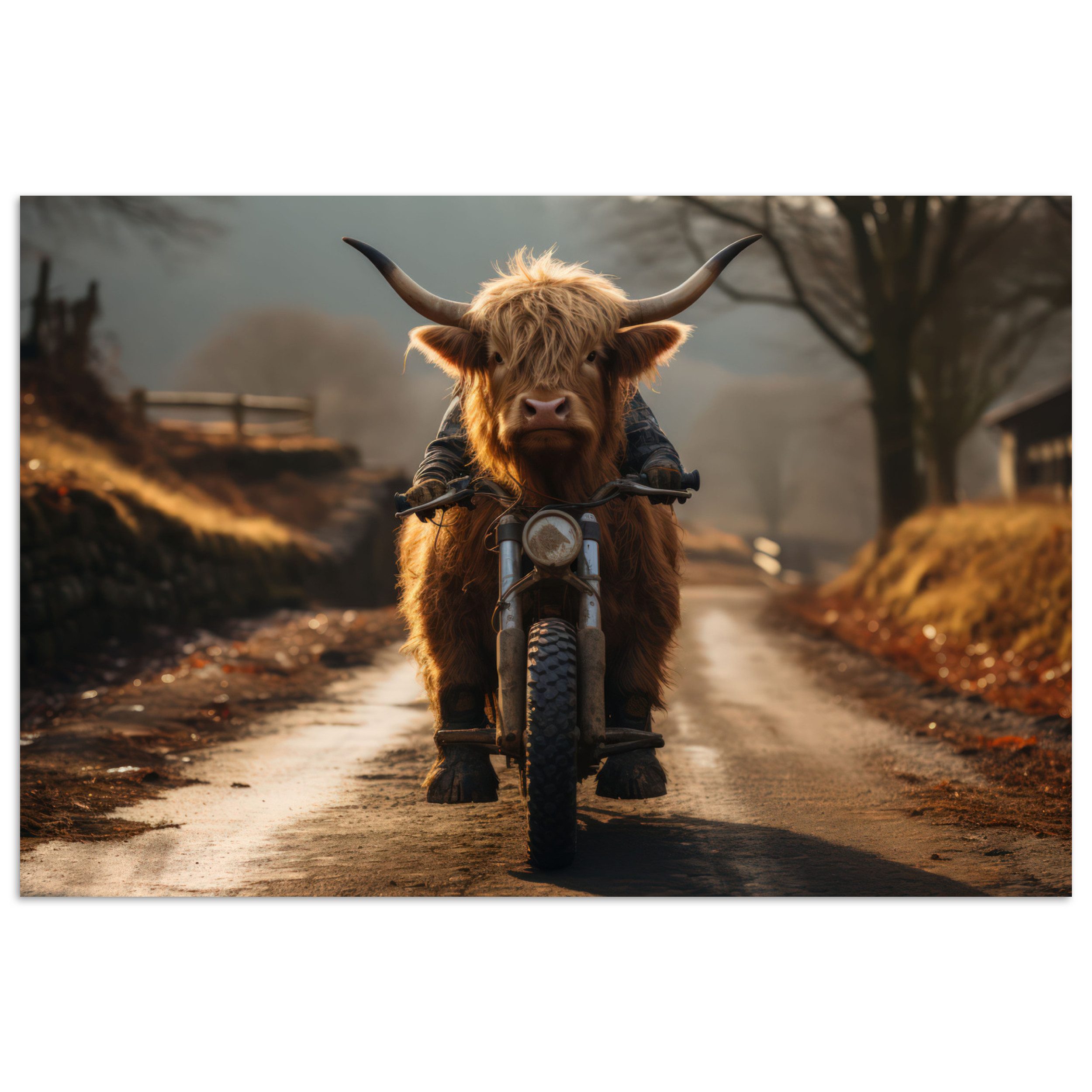 MuchoWow Poster Schottischer Highlander - Schal - Berge, (1 St), Poster ohne Rahmen, Wandbild, Wandposter, 30x20 cm