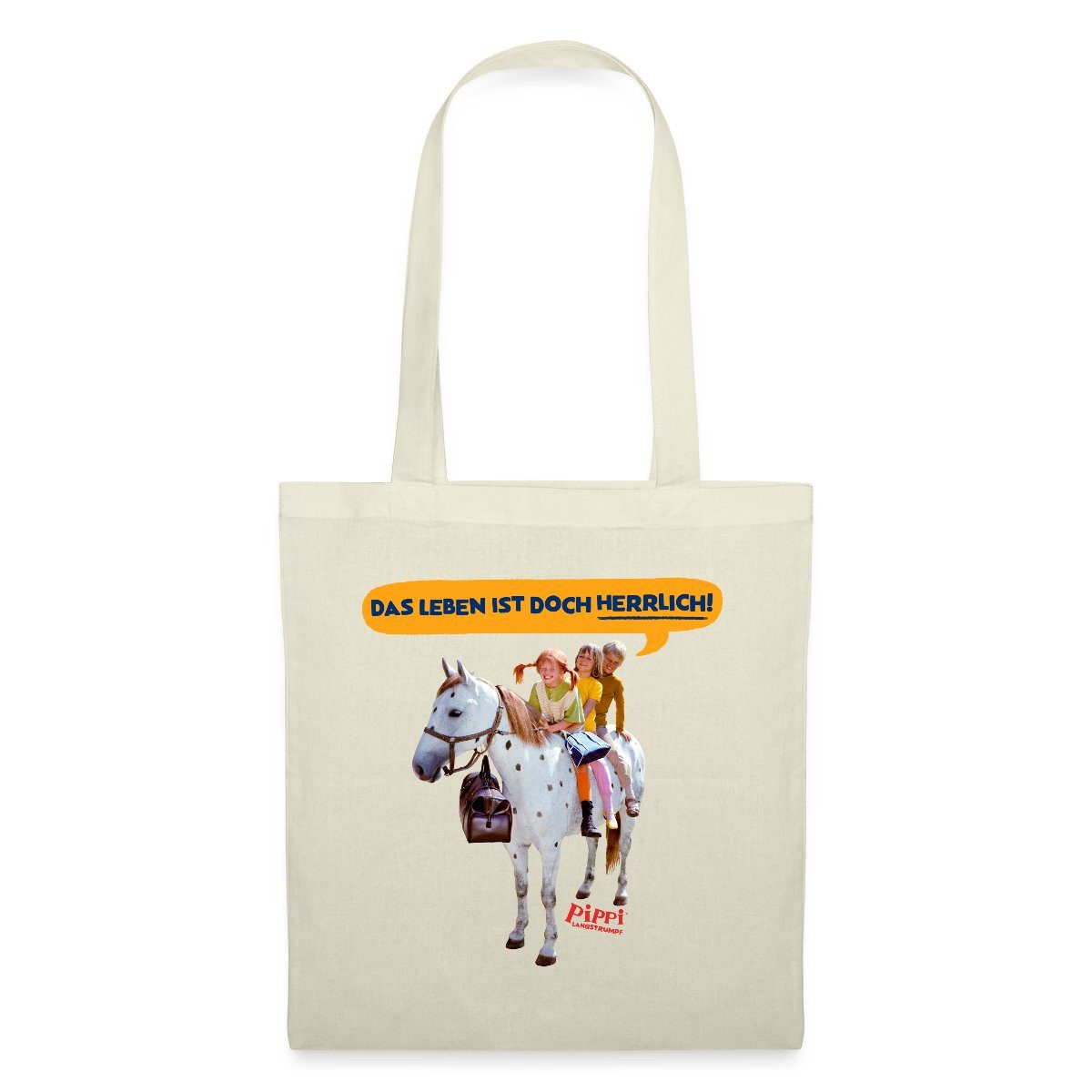 Spreadshirt Henkeltasche Pippi Langstrumpf Pippi Mit Tommy Und Annika Stoffbeutel (1-tlg)