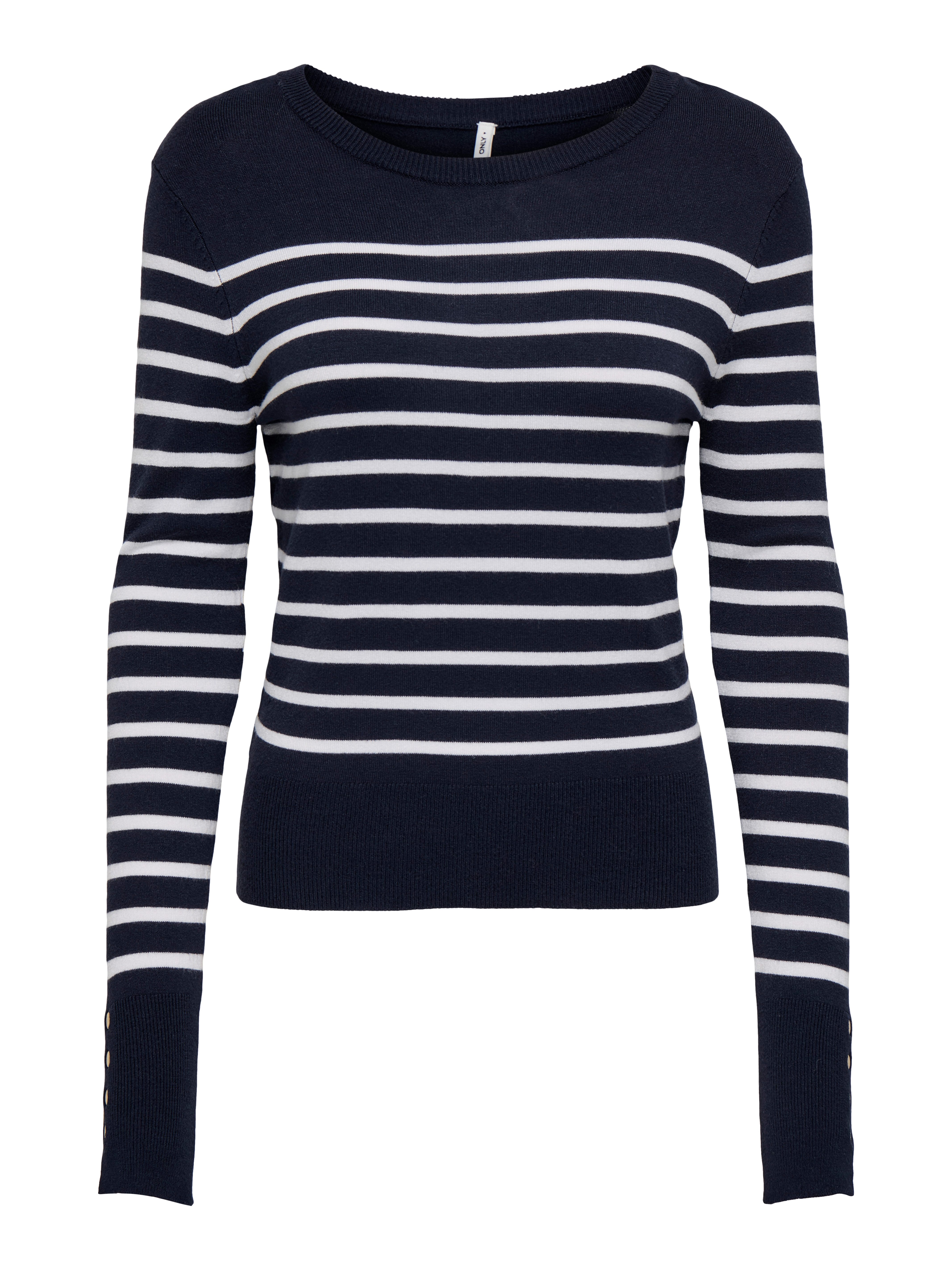 ONLY CARMAKOMA Strickpullover CARVIVIA LIFE LS BUTTON DETAIL O-NECK