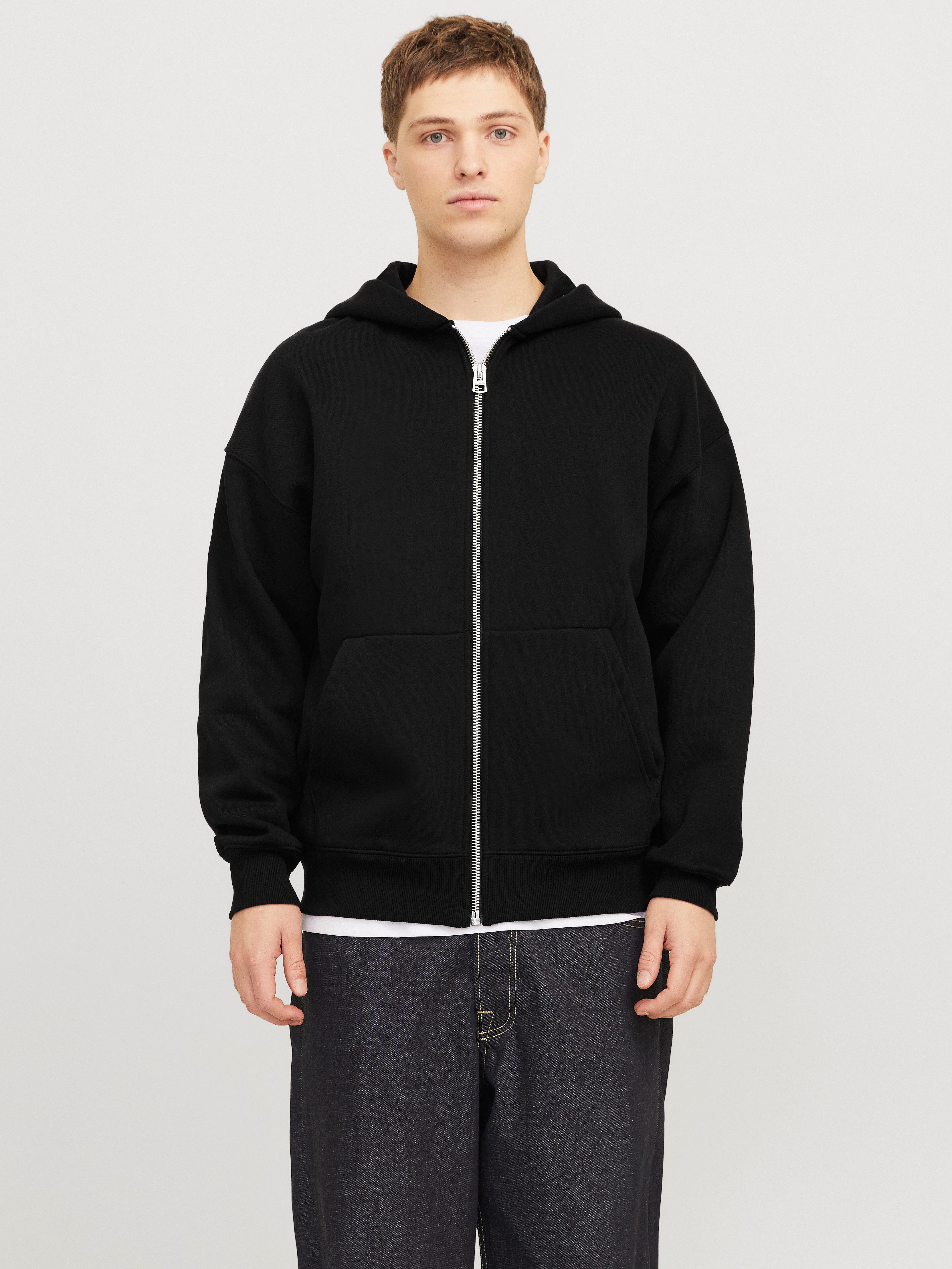 Jack & Jones Kapuzensweatjacke JJEURBAN EDGE SWEAT ZIP HOOD NOOS mit Rippbü günstig online kaufen
