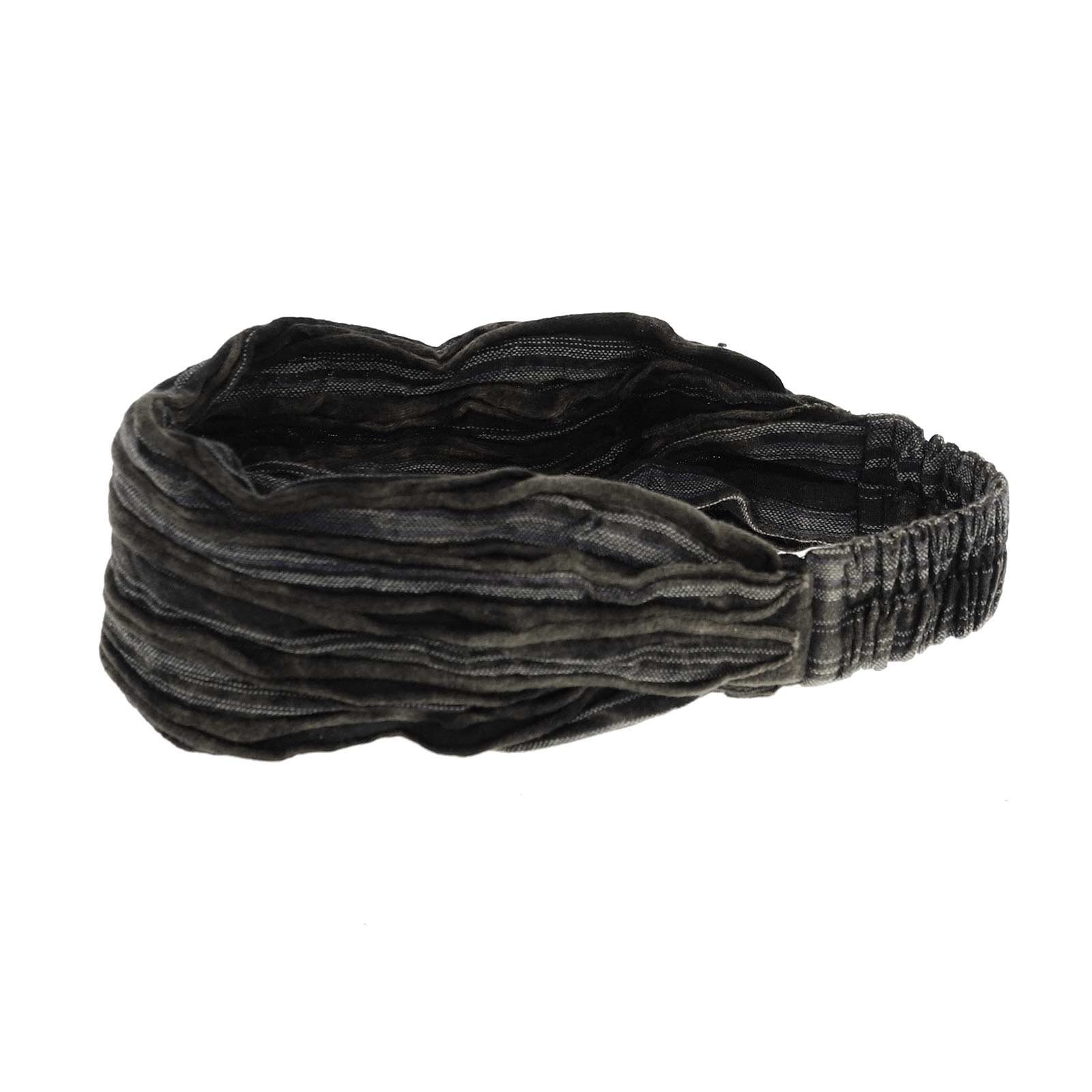 KUNST UND MAGIE Stirnband Unisex Hippie Stonewashed Batik Kopfband Stirnband Yoga Bandana Fair Black / Schwarz