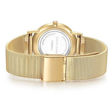 Eastside Quarzuhr Cassina gelbgold, mit Edelstahl-Armband