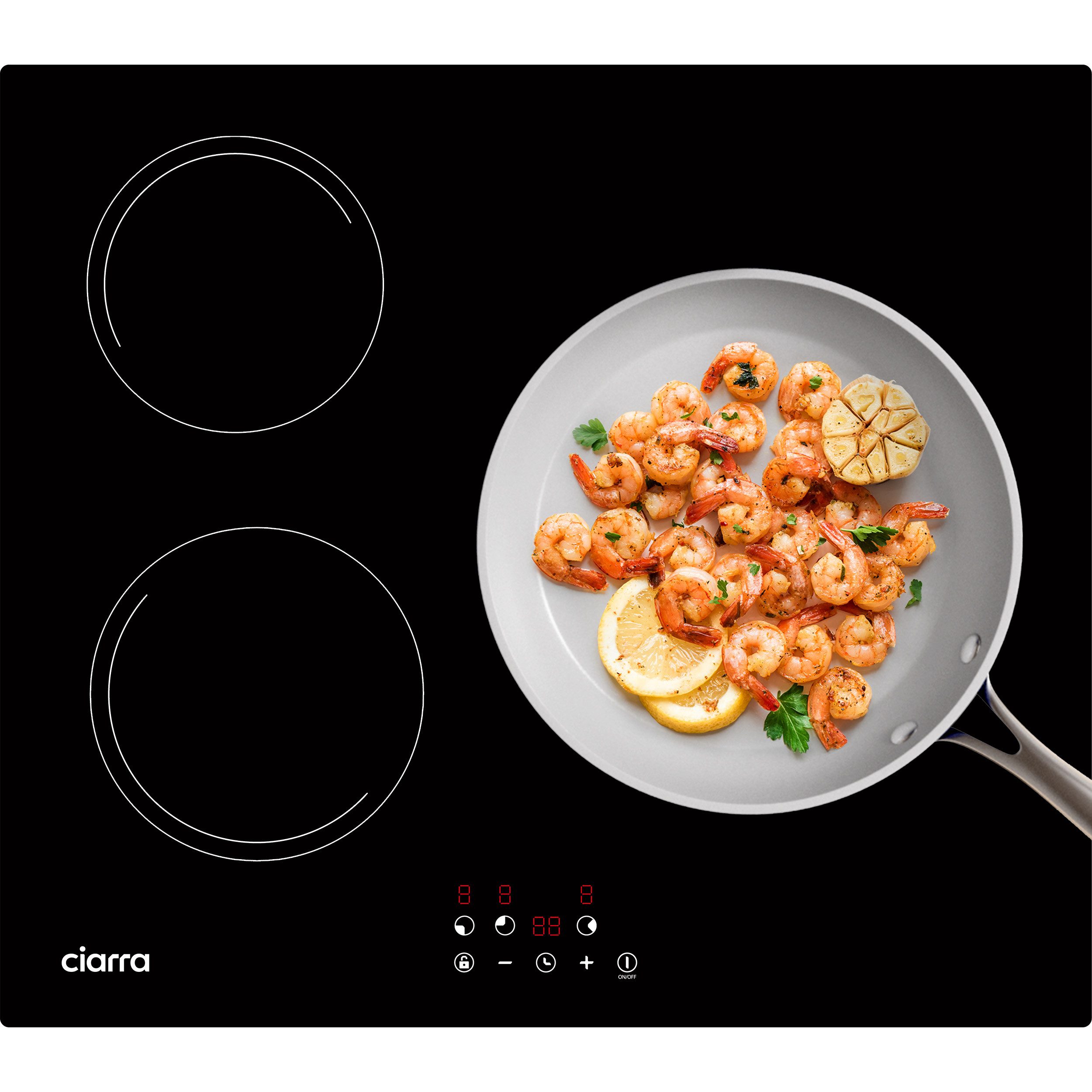 CIARRA Induktions-Kochfeld 60cm Induktionskochfeld VM3BIH-A VM3BIH-C VM3BIH-E VM3BIH-F, Einbau-Kochfelder 3 Zonen Induktionsherd 9 Stufen Touch Control Timer