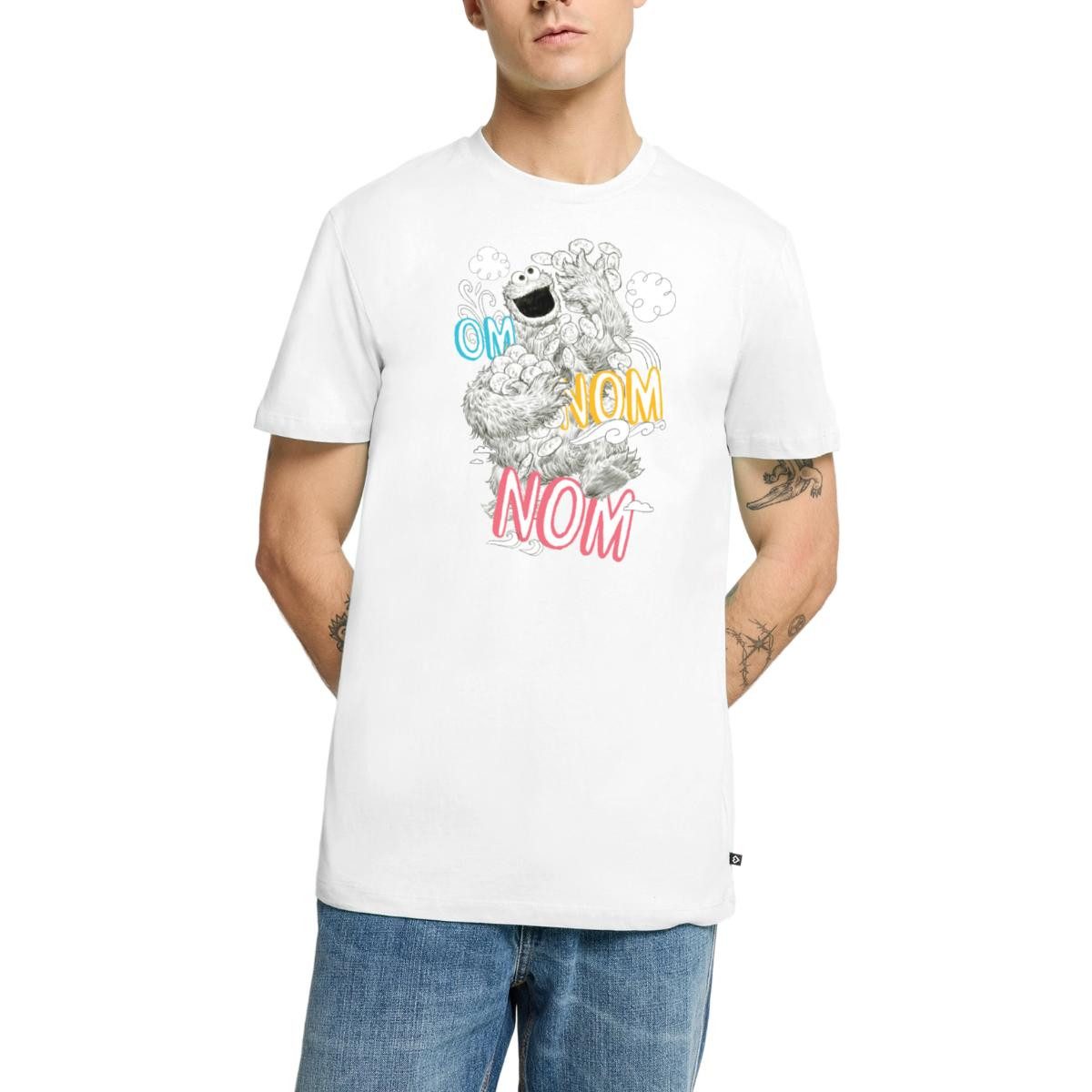 Spreadshirt T-Shirt Sesamstraße Krümelmonster Om Nom Kekse Männer Premium T-Shirt (1-tlg)