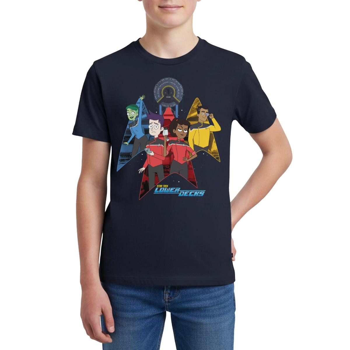 T-Shirt Star Trek Lower Decks Crew Gruppenbild Teenager Premium T-Shirt
