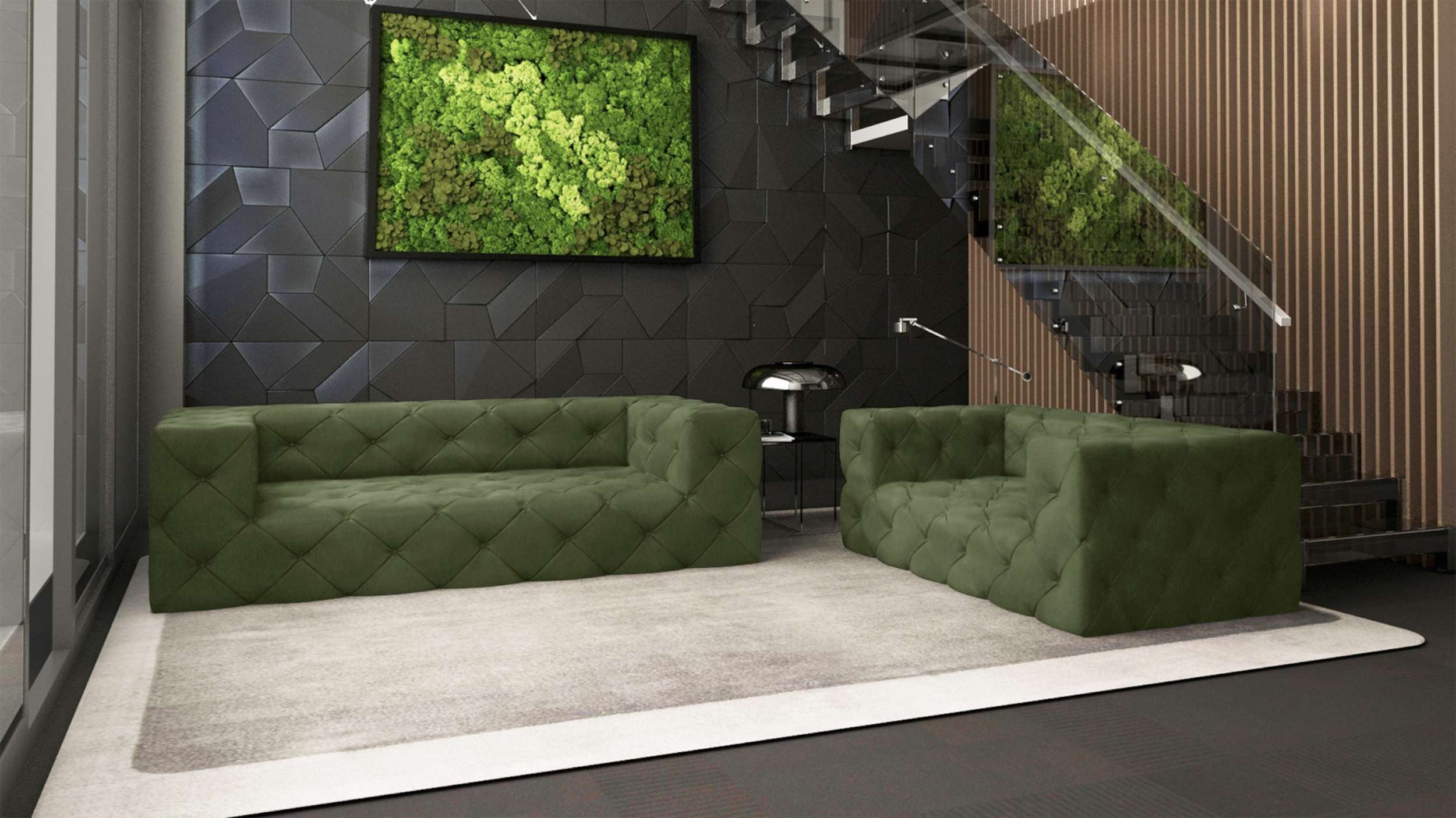 99rooms Polstergarnitur Colin, (Couchgarnitur, Set (2-tlg), bestehend aus 1×3-Sitzer Sofa, 1×2-Sitzer Sofa, mit Rundumbezug