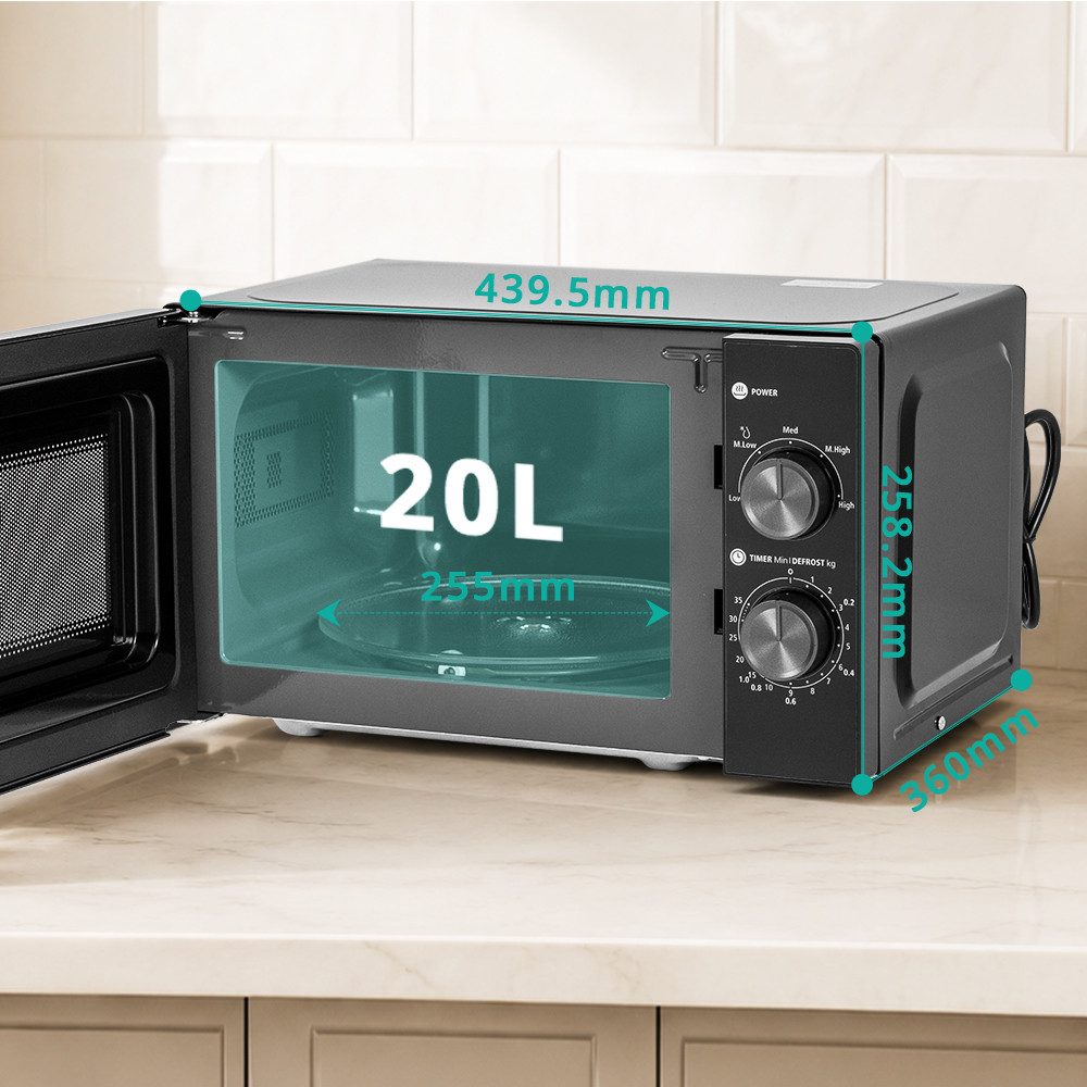 Smad Mikrowelle, Mikrowelle, 20 l, Um 360° drehbare Basis, Schnelles Kochen, Einfache Reinigung