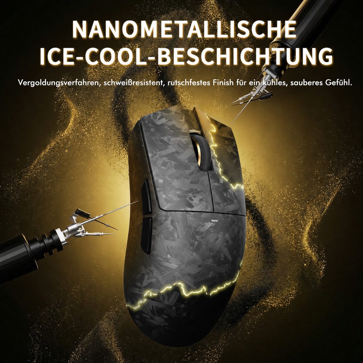 ATTACK SHARK X11 Ultra 8Khz Kabellose Gaming-Maus, Carbonfaser-Verbundgehäuse Gaming-Maus (Bluetooth, 2.4Ghz, kabelgebunden, PAW3950MAX,42000 DPI,leicht,8k,2.00 – Bild 5 von 5