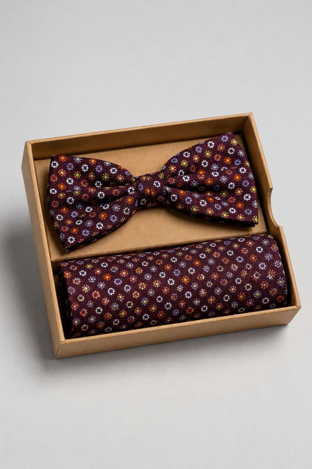 Prince Bowtie Fliege - Set Fliege Einstecktuch - Seidenfliege gemustert Herren Fliege