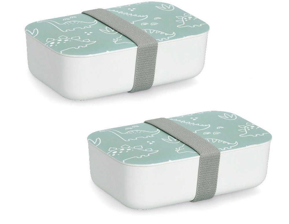 Zeller Present Lunchbox Dino, Kunststoff, (2-tlg), Deckel mit Silikonring f. luftdichtes Verschließen, Trenneinsatz