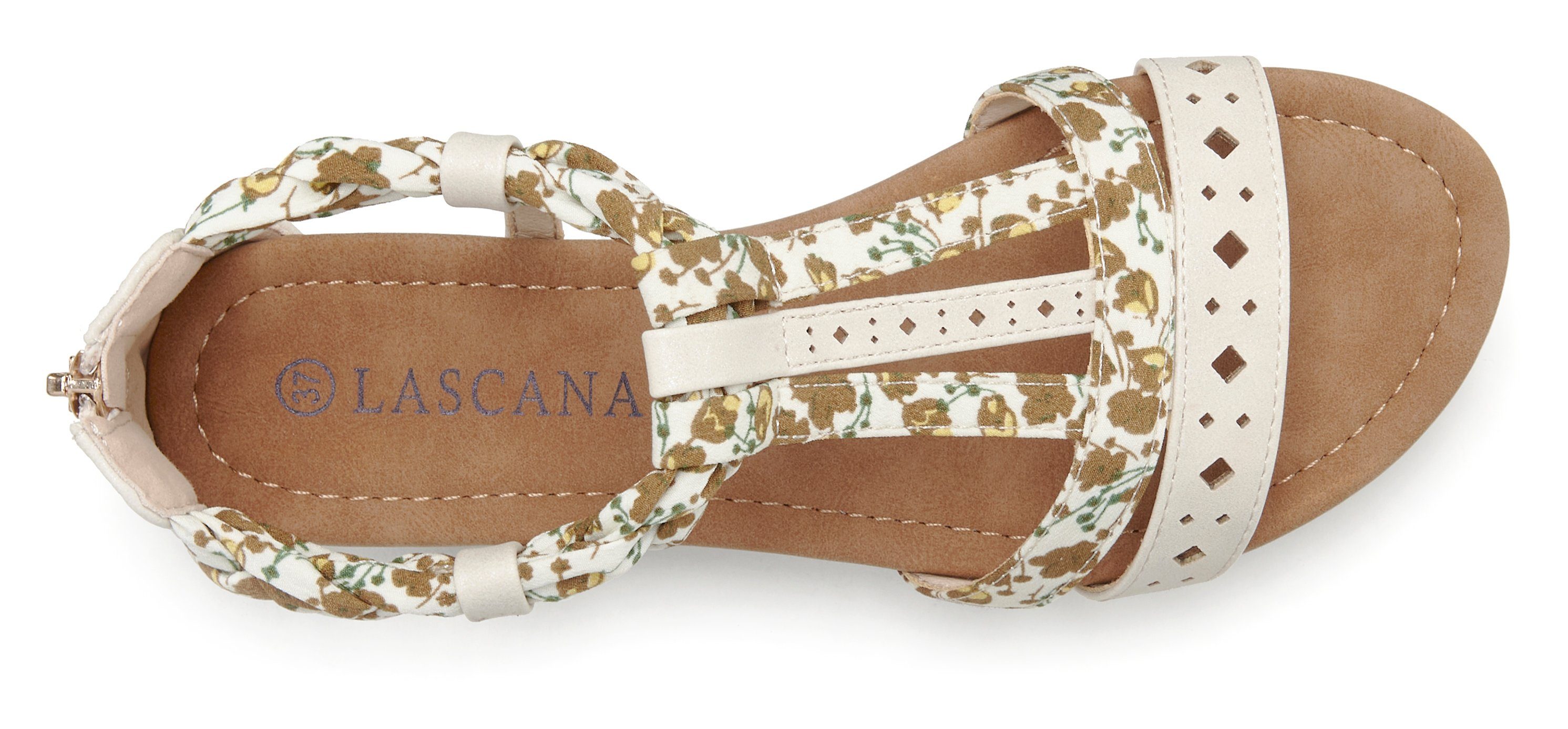 LASCANA Sommerschuh Sandale Sandalette, Sommerschuh mit Riemchen im Festival-Look VEGAN