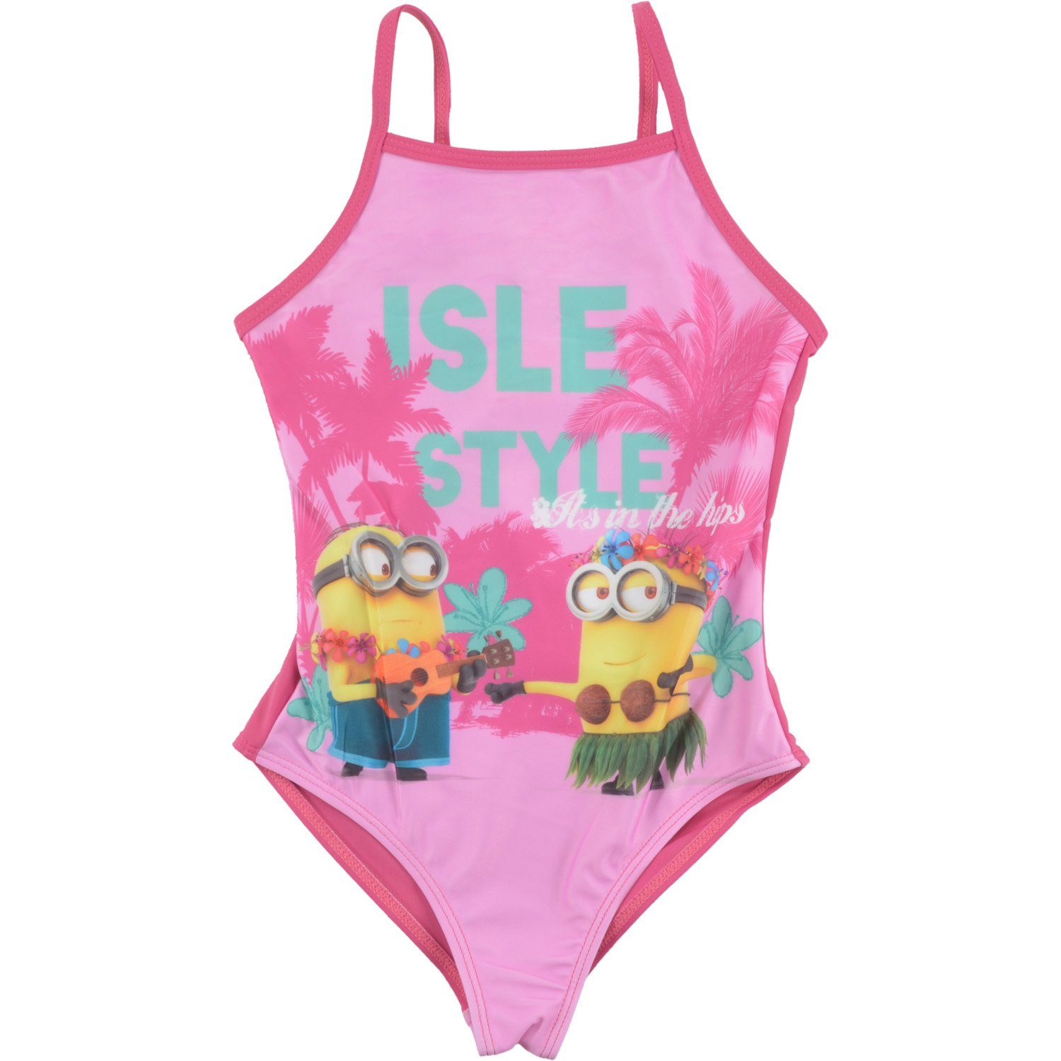 United Labels® Badeanzug Minions Badeanzug für Mädchen – Isle Style Rosa/Pink