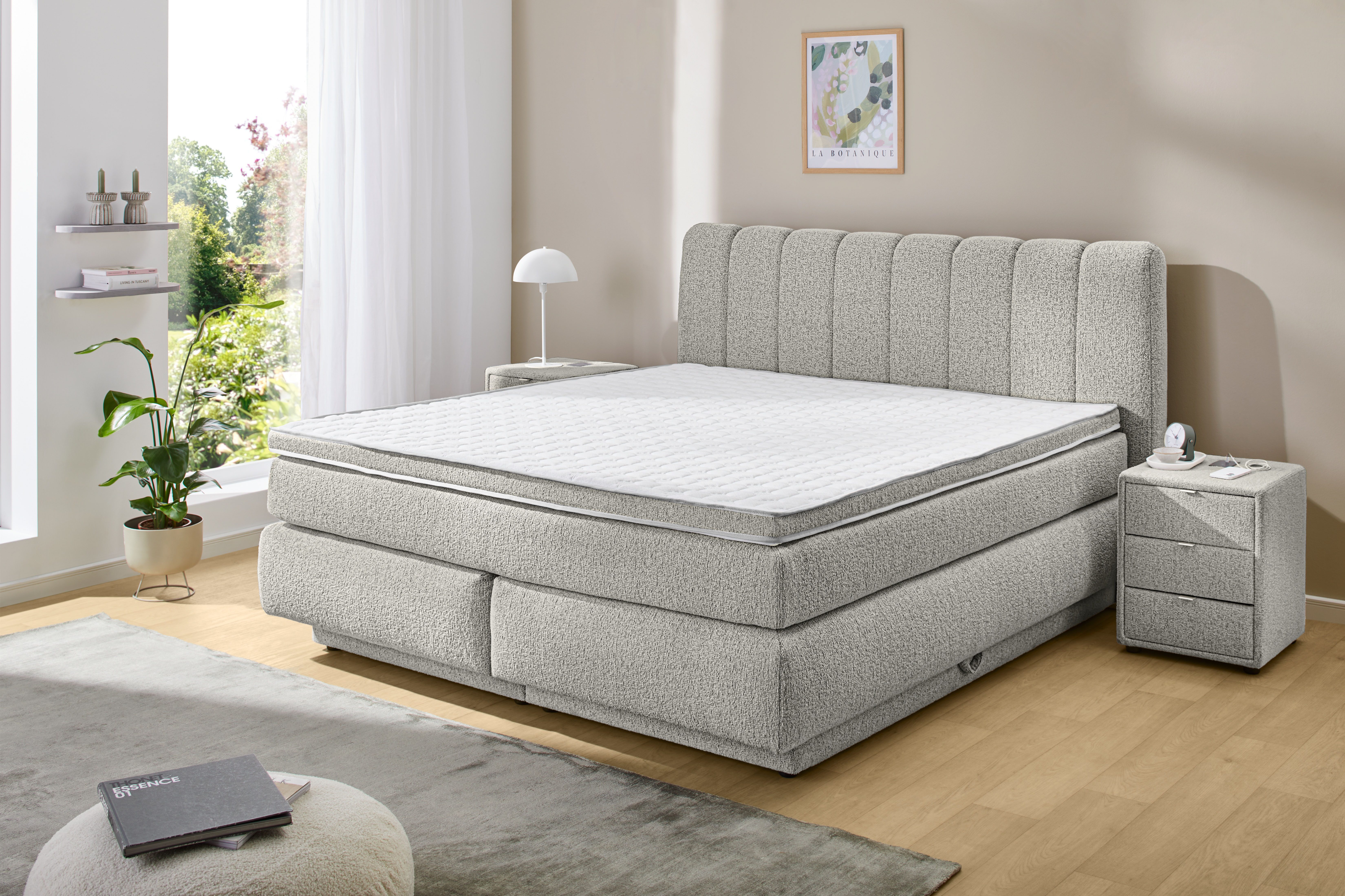 Jockenhöfer Gruppe Boxspringbett Tilda, wahlweise mit oder ohne Bettkasten, inkl. 7-Zonen-TTFK-Matratze, Kaltschaumtopper, 180x200cm