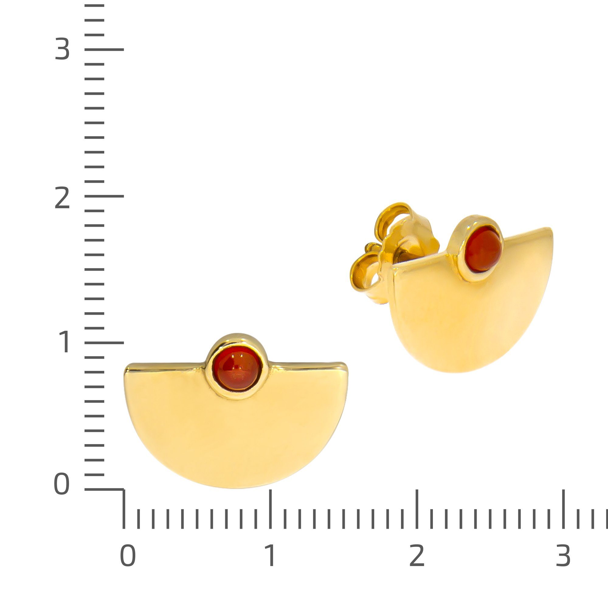 Zeeme Paar Ohrstecker 925/- Sterling Silber vergoldet Achat rot günstig online kaufen