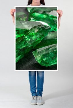 Sinus Art Poster Künstlerische Fotografie  Grüne Smaragd Kristalle 60x90cm Poster