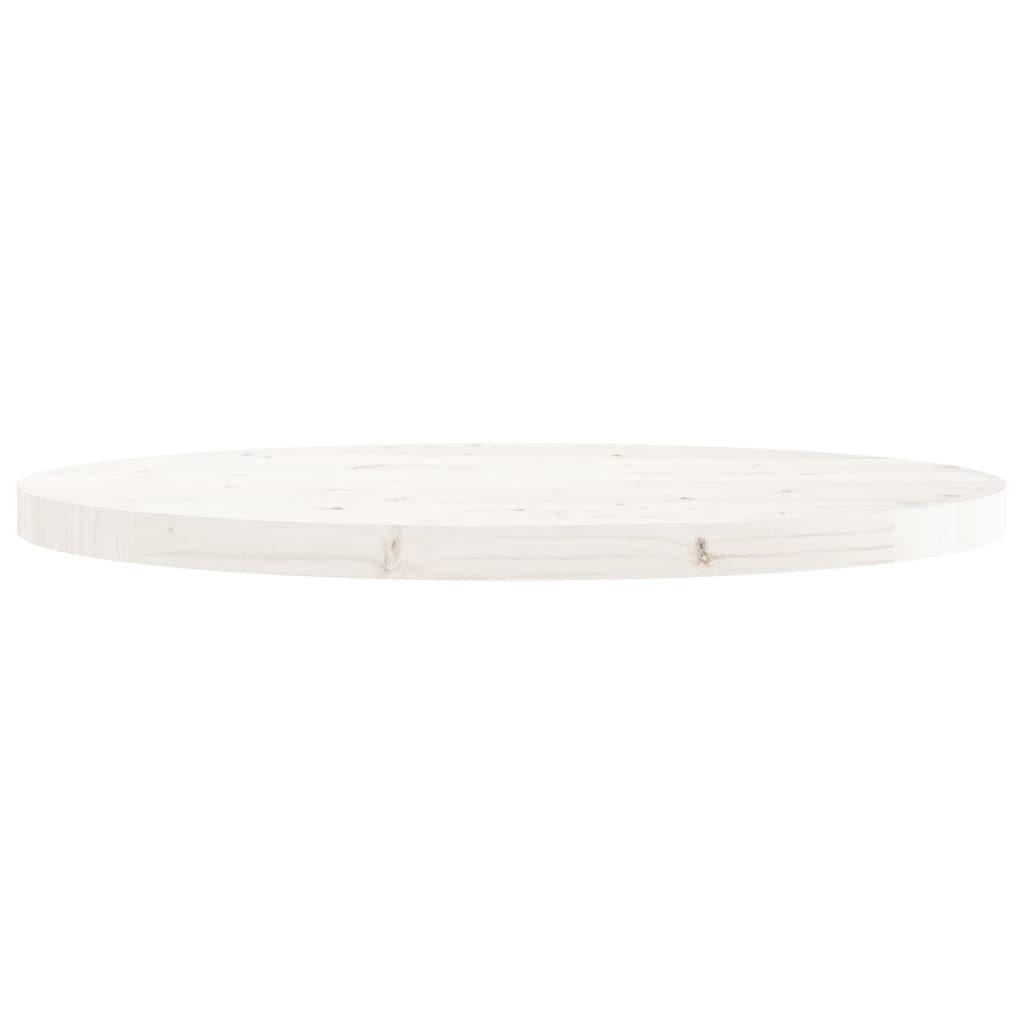 Tischplatte furnicato Ø70x3 Massivholz Rund Kiefer Weiß cm