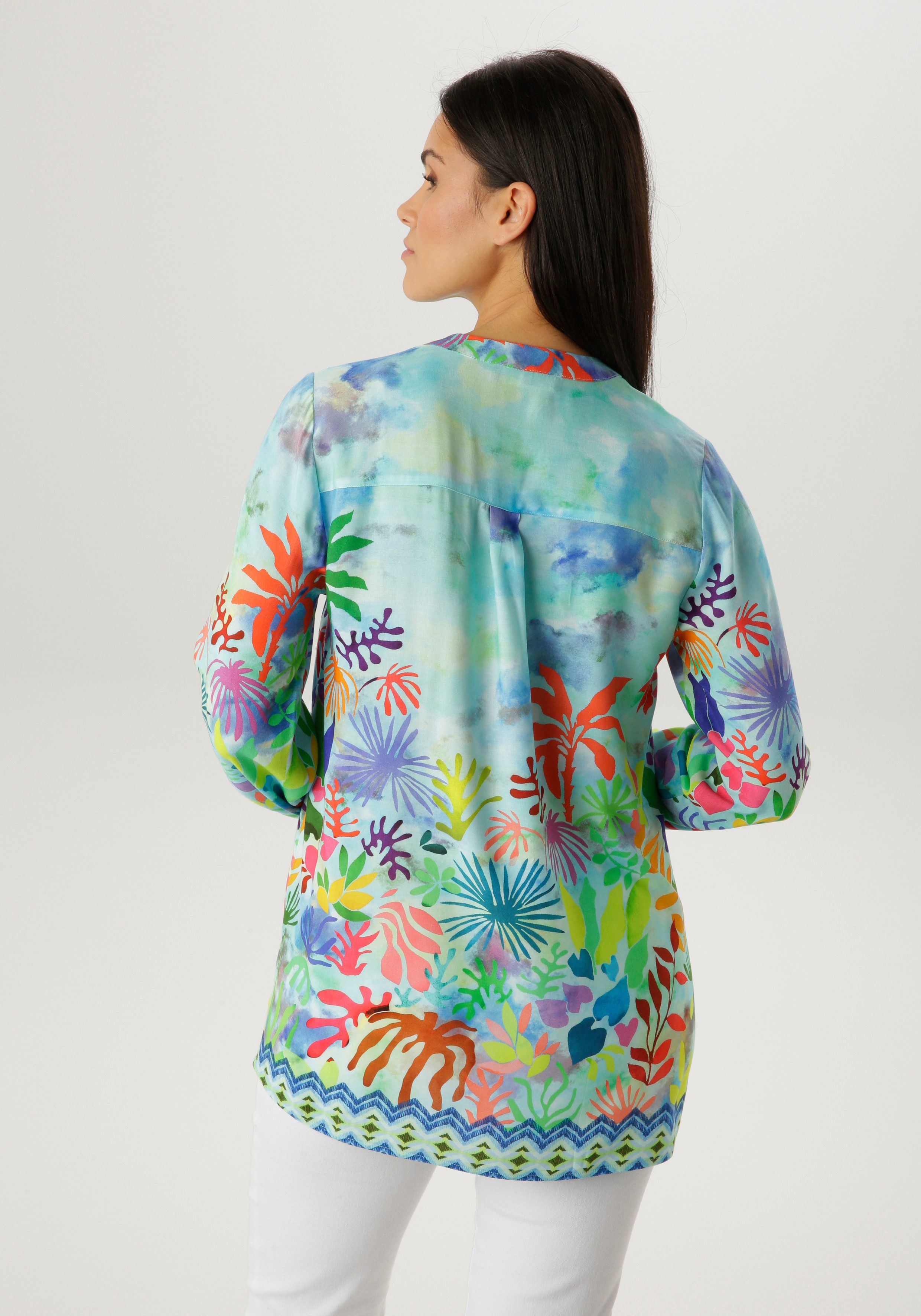 Aniston SELECTED Schlupfbluse mit ausdrucksstarken Korallenmuster - NEUE KO günstig online kaufen