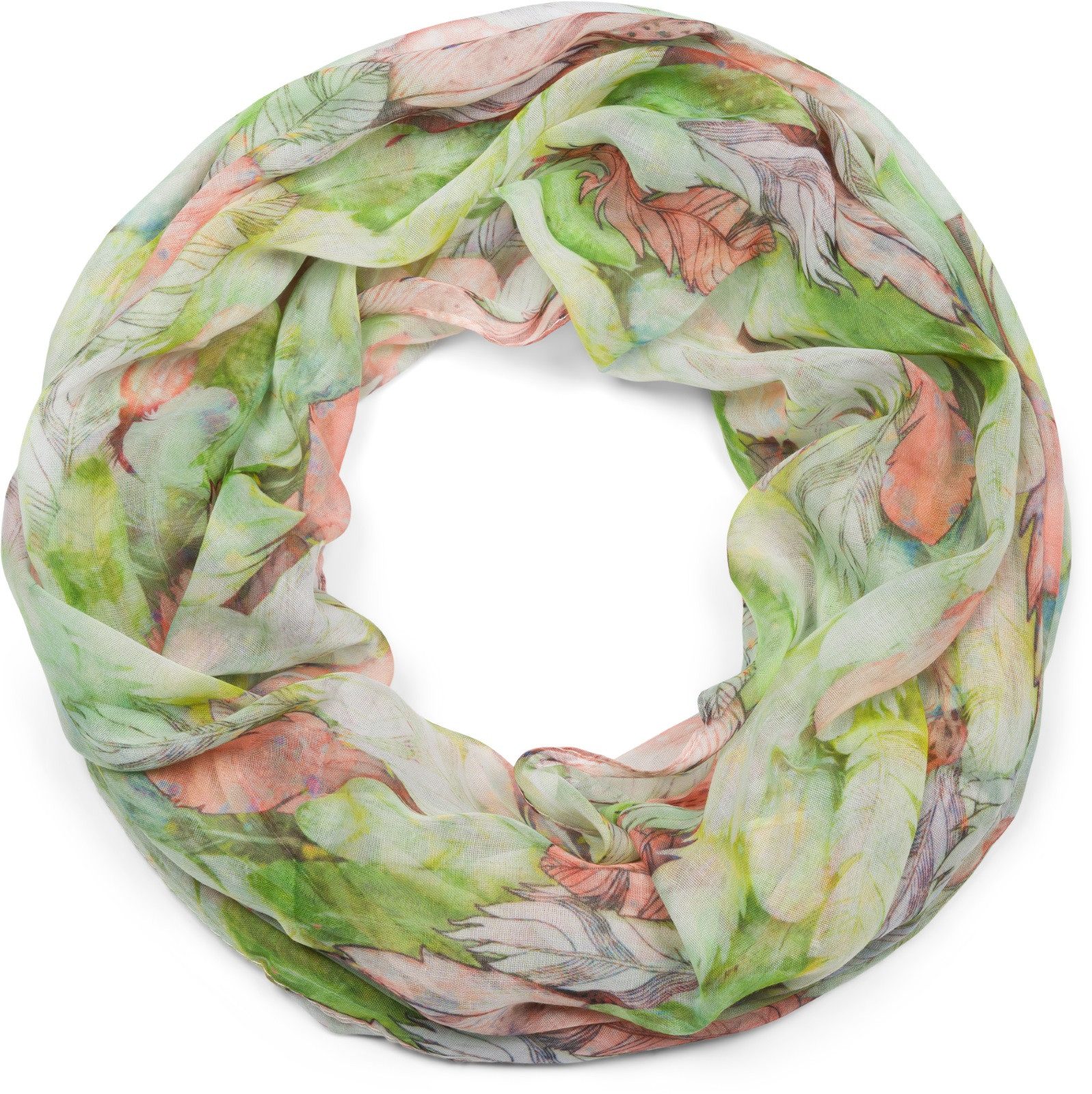Loop Loop mit bunten Federn