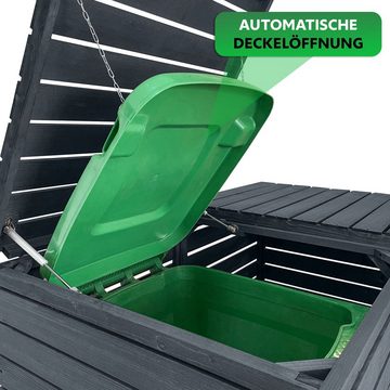 Endorphin Mülltonnenbox Comfort Mülltonnengarage / Mülltonnenbox Anthrazit für 2x 240 L nachh