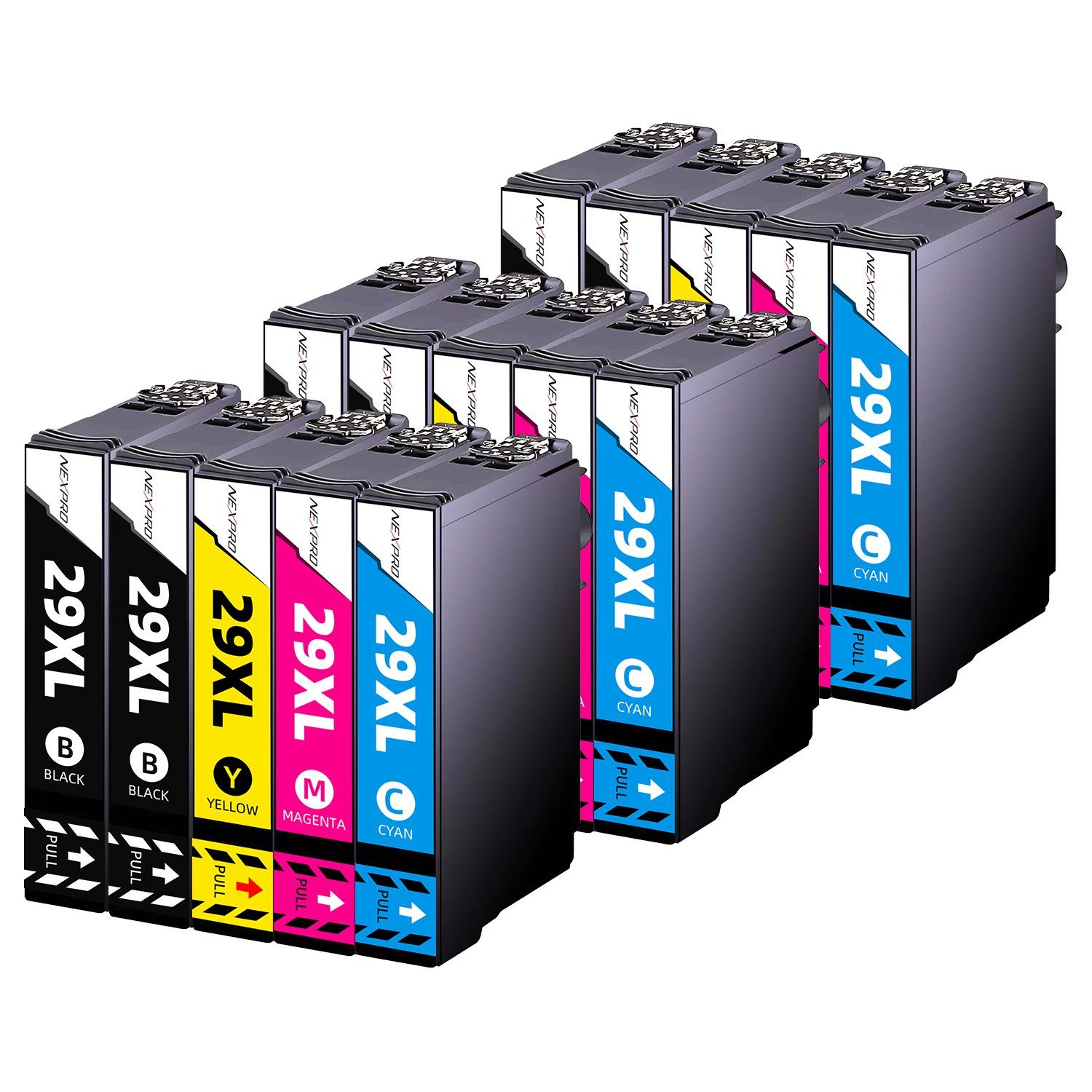NEXPRO EPSON 29 XL Druckerpatronen XP-235 342 352 442 452, 15er TE29XL Tintenpatrone (Packung, Epson 29XL Druckerpatronen Multipack Schwarz/magenta/cyan/yellow)