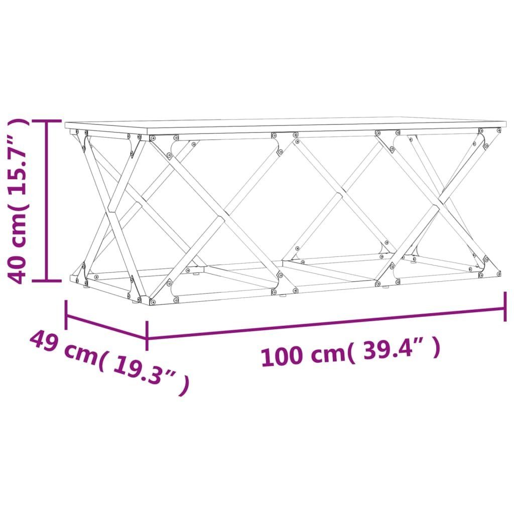 cm Räuchereiche Holzwerkstoff Räuchereiche Couchtisch vidaXL | (1-St) 100x49x40 Räuchereiche Couchtisch