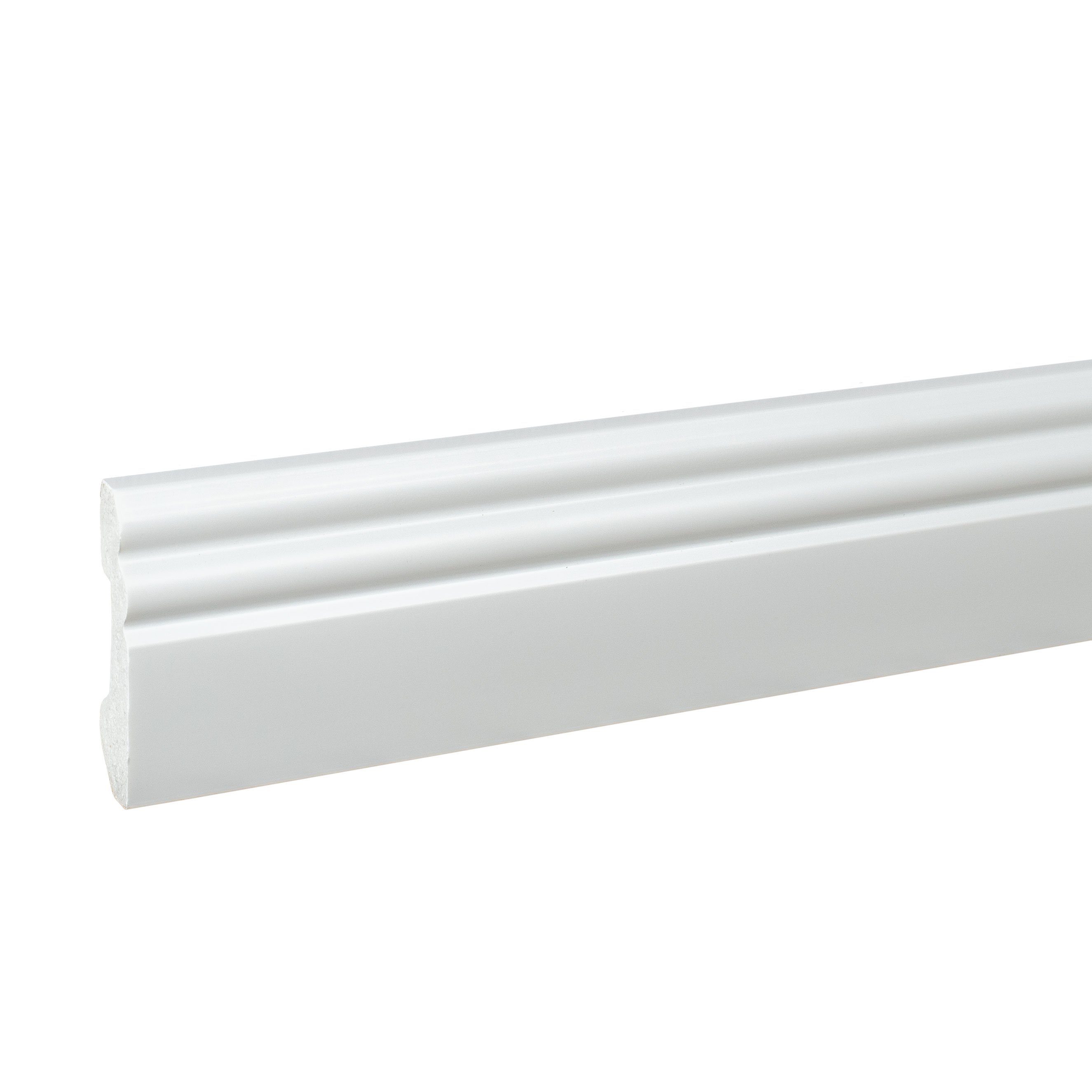 PROVISTON Sockelleiste Berliner Profil, 16 x 60 x 2000 mm, Hamburger Fußleiste Kunststoff