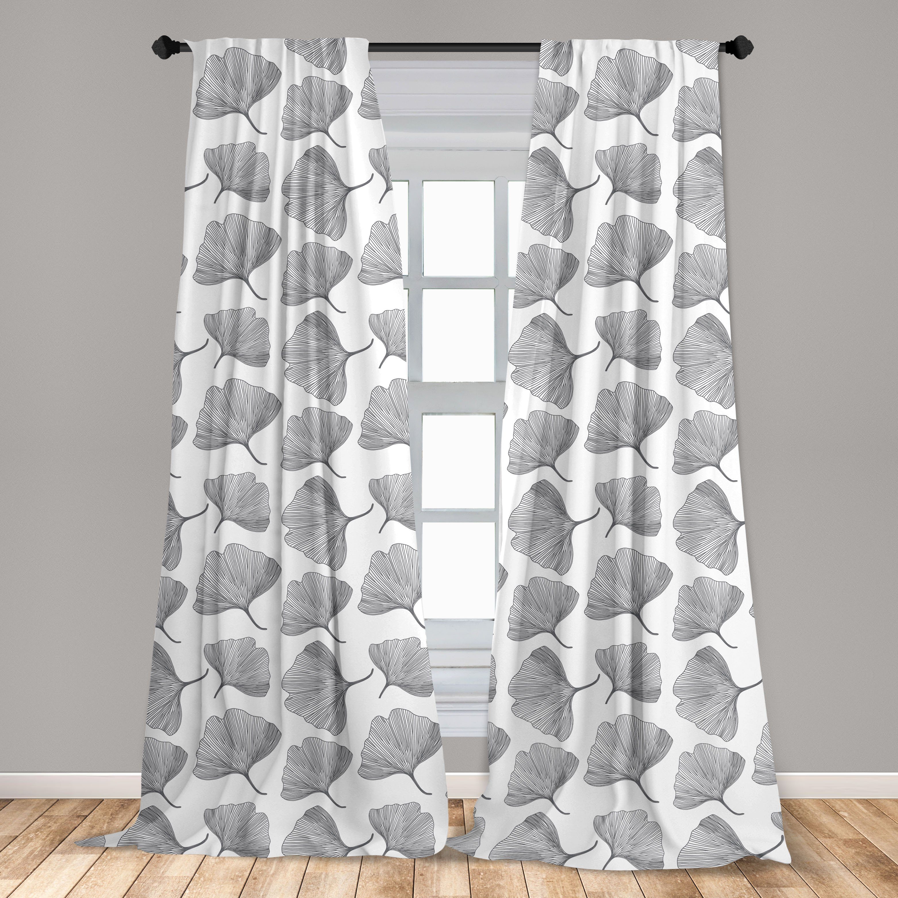 Gardine Vorhang für Wohnzimmer Schlafzimmer Gingko Minimalist Natur Leafage Microfaser, Dekor, Abakuhaus