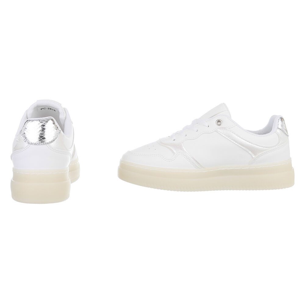 Ital-Design Damen Low-Top Freizeit Sneaker (88828173) Keilabsatz/Wedge Sneakers Low in Weiß – Bild 5 von 5