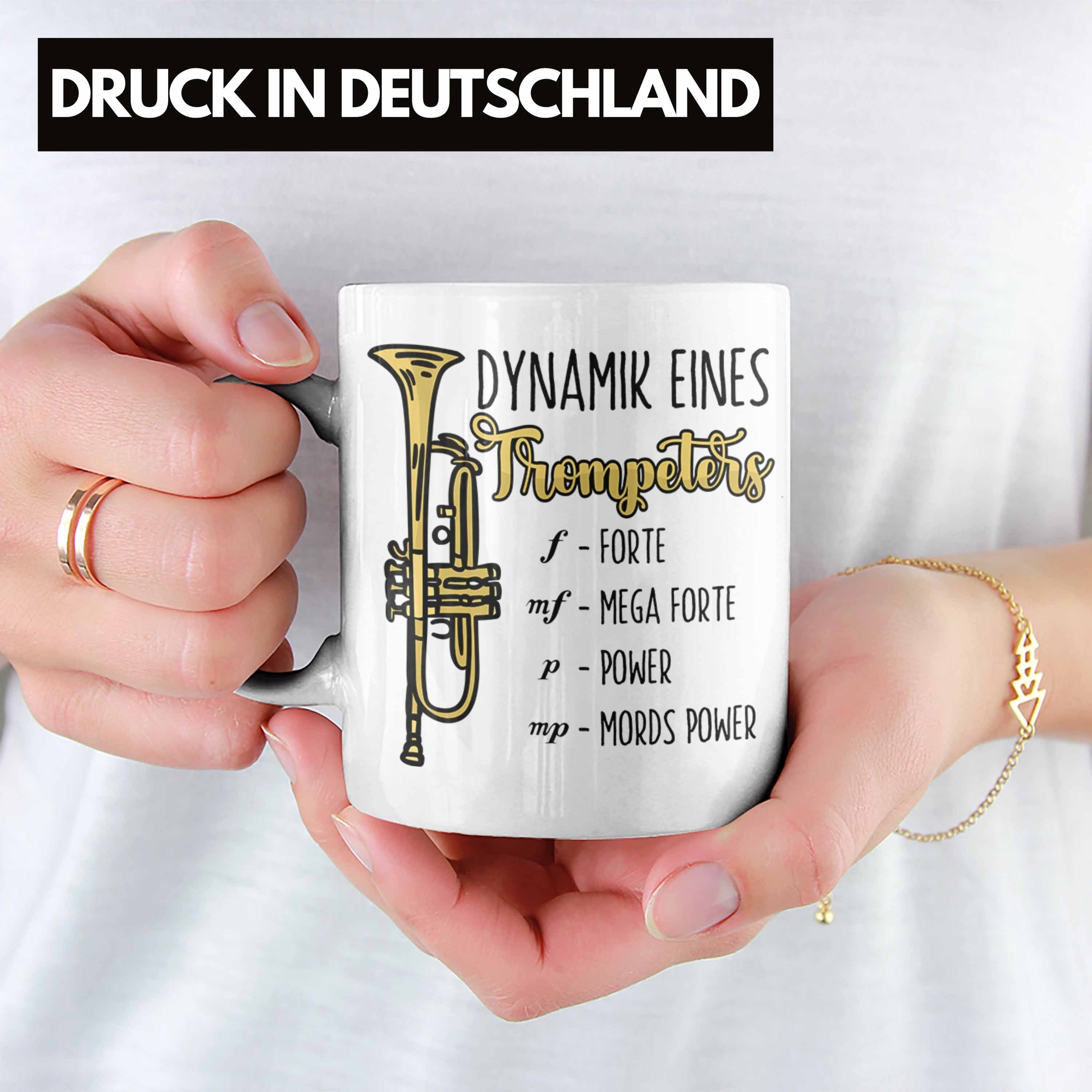 Trendation Tasse Lustige für Trompete Geschenk Weiss Trompeten-Spieler Tasse