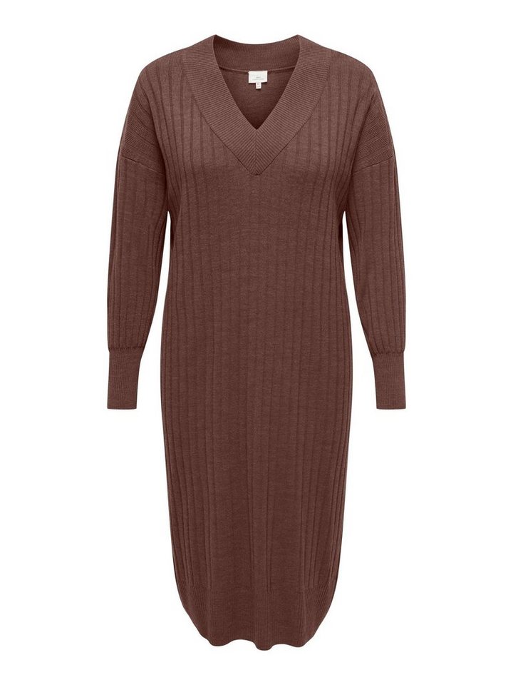 ONLY CARMAKOMA Strickkleid CARNEW TESSA L/S MIDI V DRESS NOOS KNT, Langes  Strickkleid von ONLY CARMAKOMA