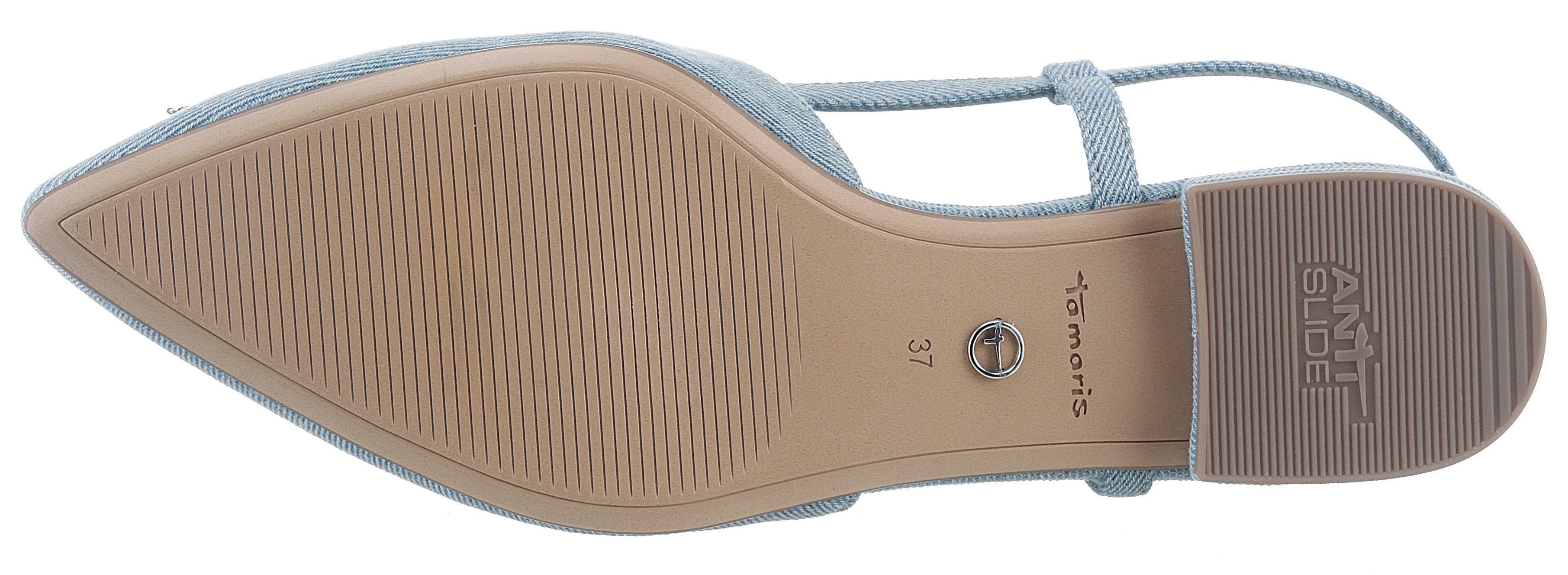 Tamaris Slingpumps, Blockabsatz, Sommerschuh mit schickem Schmuckelement