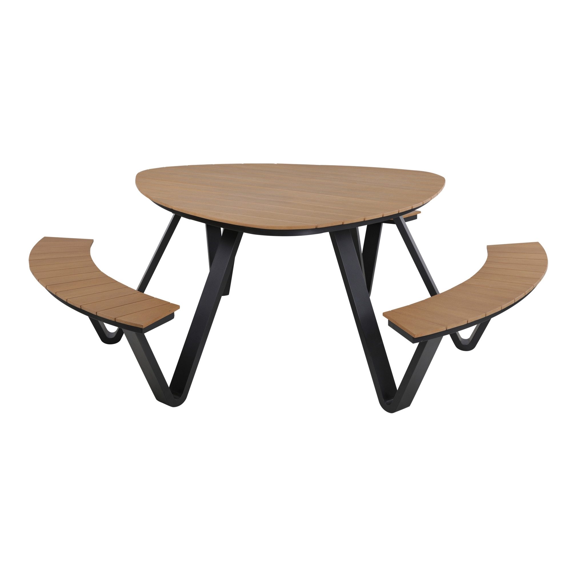 Lesli Living Garten-Essgruppe in teaklook, Polywood - 139,5x140x74x230cm (LxBxHxD)