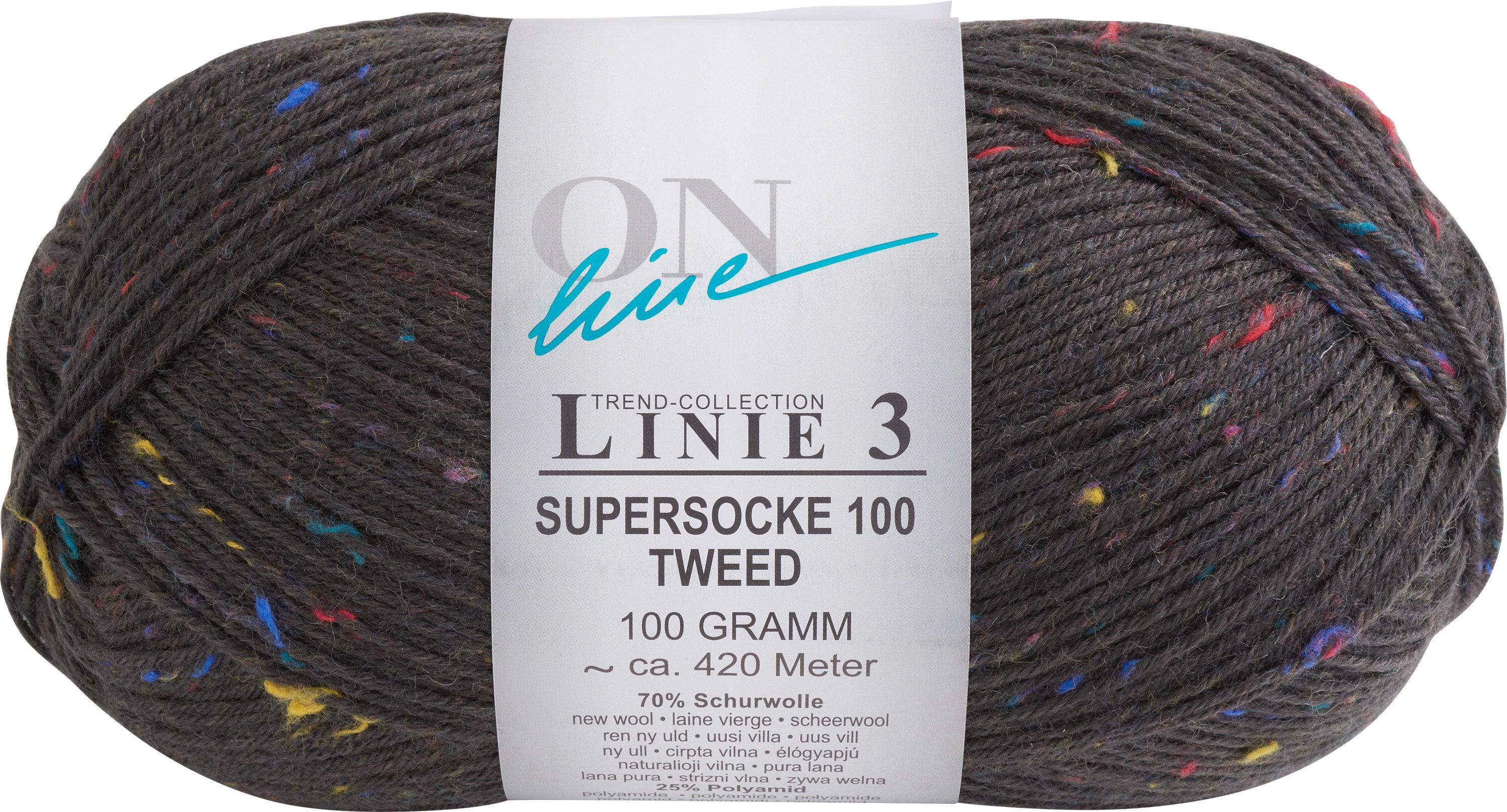 ONline Supersocke Tweed, Linie 3 Häkelwolle, 100 g