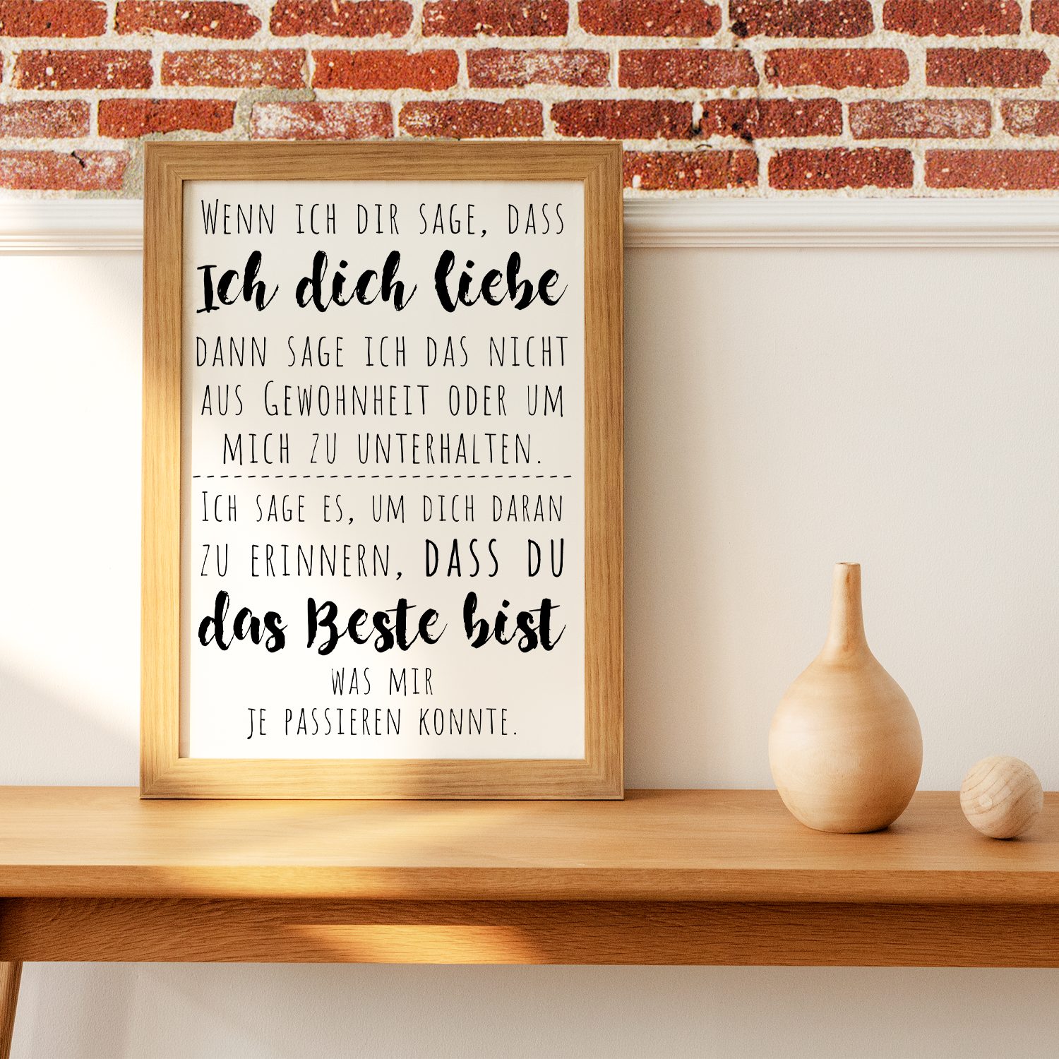 Tigerlino Poster Liebe Kunstdruck Valentinstag Geschenkidee Liebespaar Bild, DIN A4
