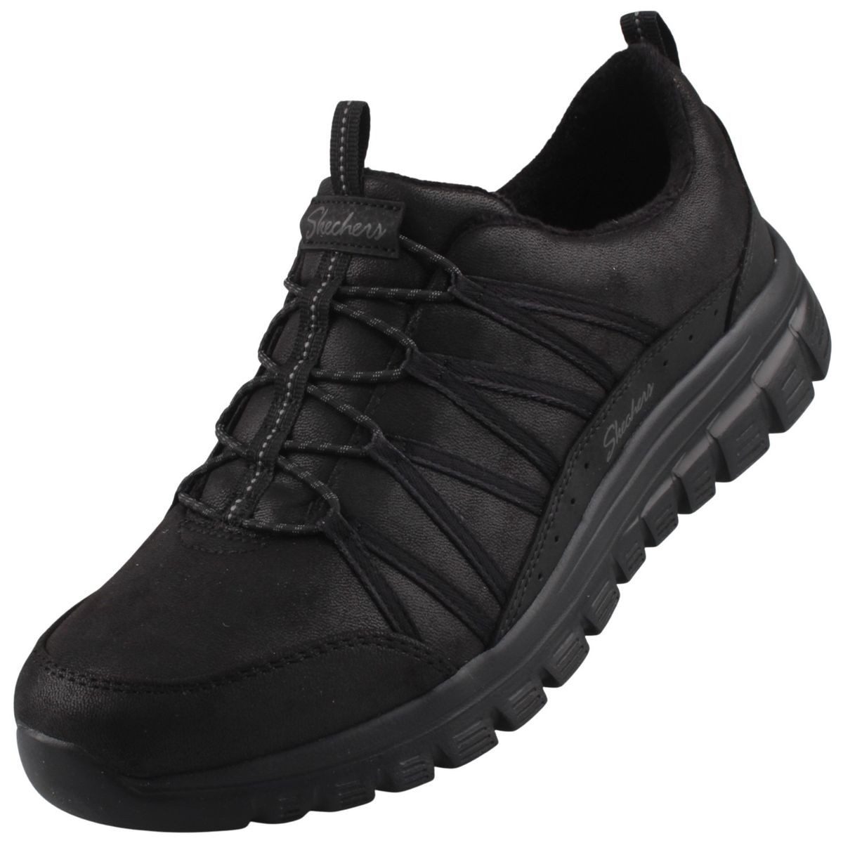 Skechers 100889-BBK Slipper Damen-Sneaker mit leicht wärmenden Innenfutter