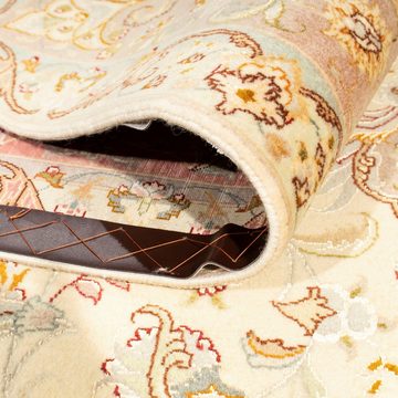 Orientteppich Perser - Täbriz - Royal quadratisch - 210 x 202 cm - beige, morgenland, quadratisch, Höhe: 7 mm, Wohnzimmer, Handgeknüpft, Einzelstück mit Zertifikat