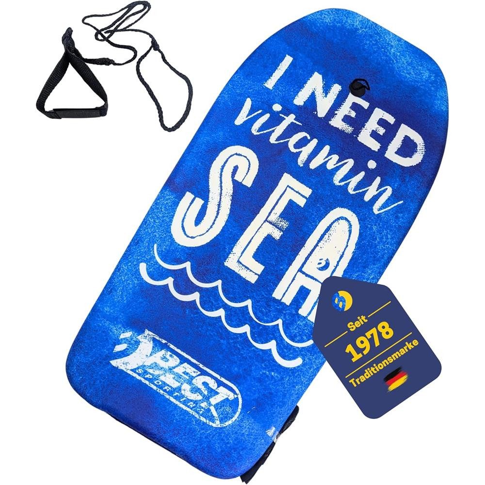 Best Sporting Bodyboard Kinder I NEED VITAMIN SEA, Kinder-Surfbrett, 92 cm, Maximale Belastbarkeit bis 75 kg