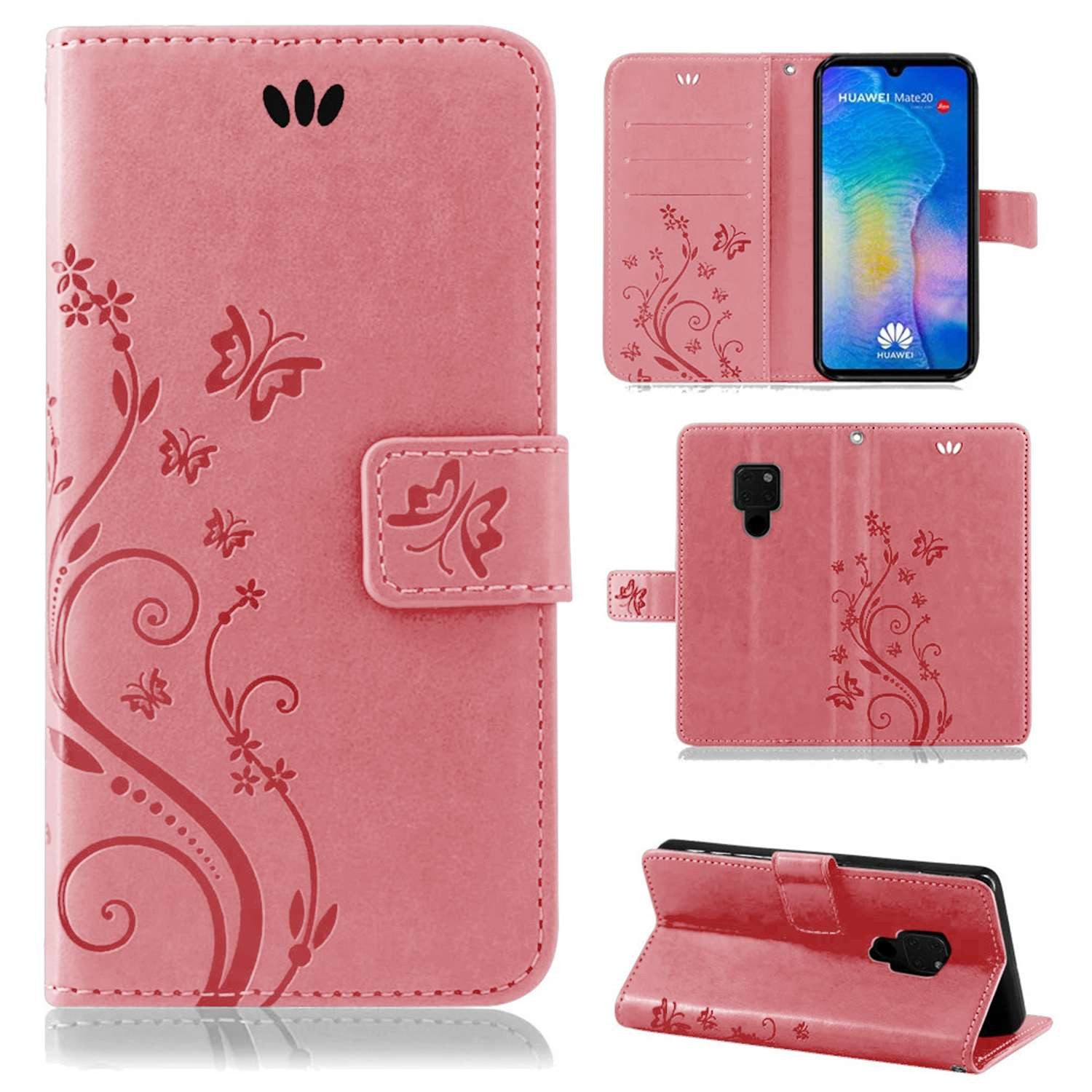 betterfon Smartphone-Hülle Handytasche für Huawei Mate 20 Klapphülle Rosa