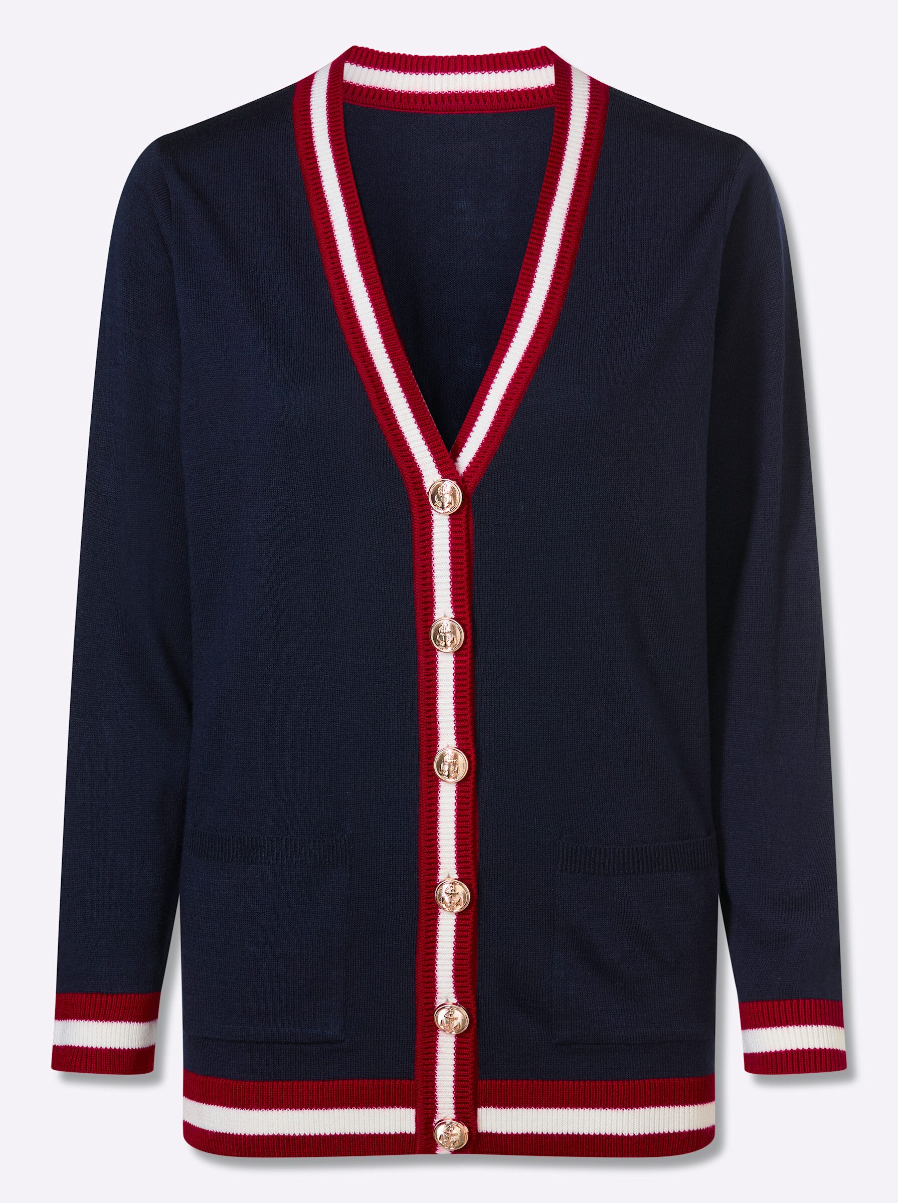 Sieh an! Strickjacke Strickjacke Langarm Jersey