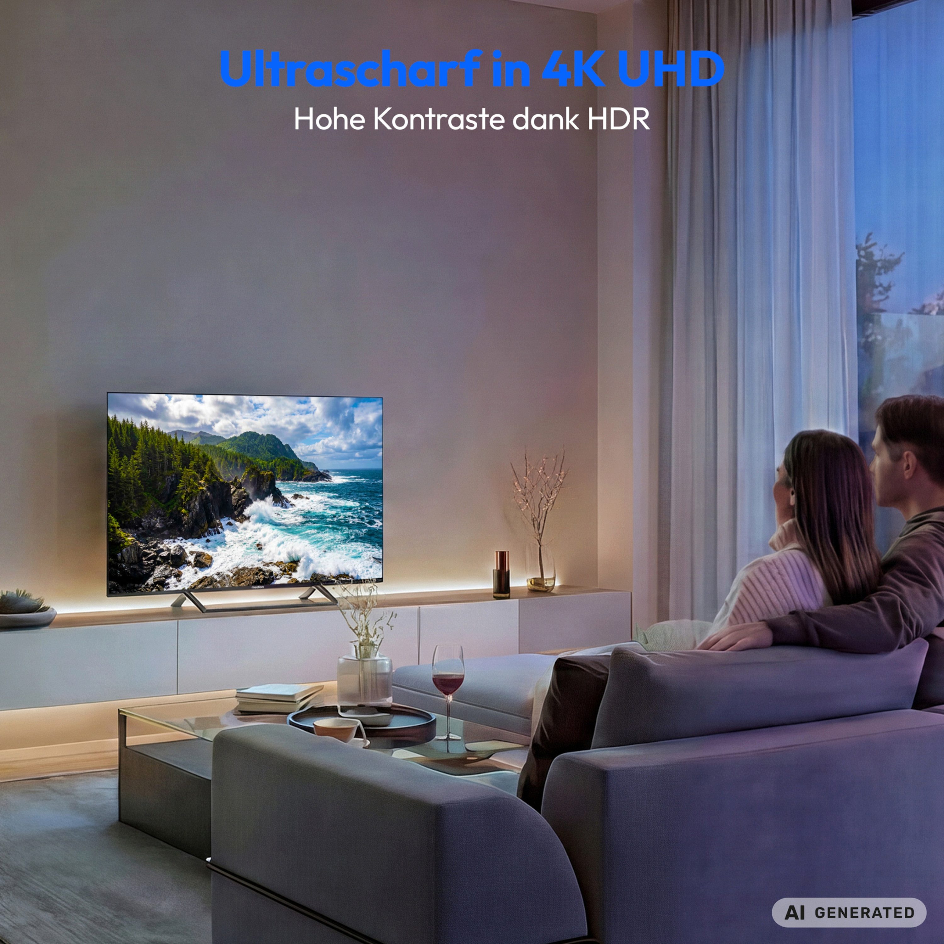 Medion® MD843401 LCD-LED Fernseher (108 cm/43 Zoll, 4K Ultra HD, 60Hz, X8432602)