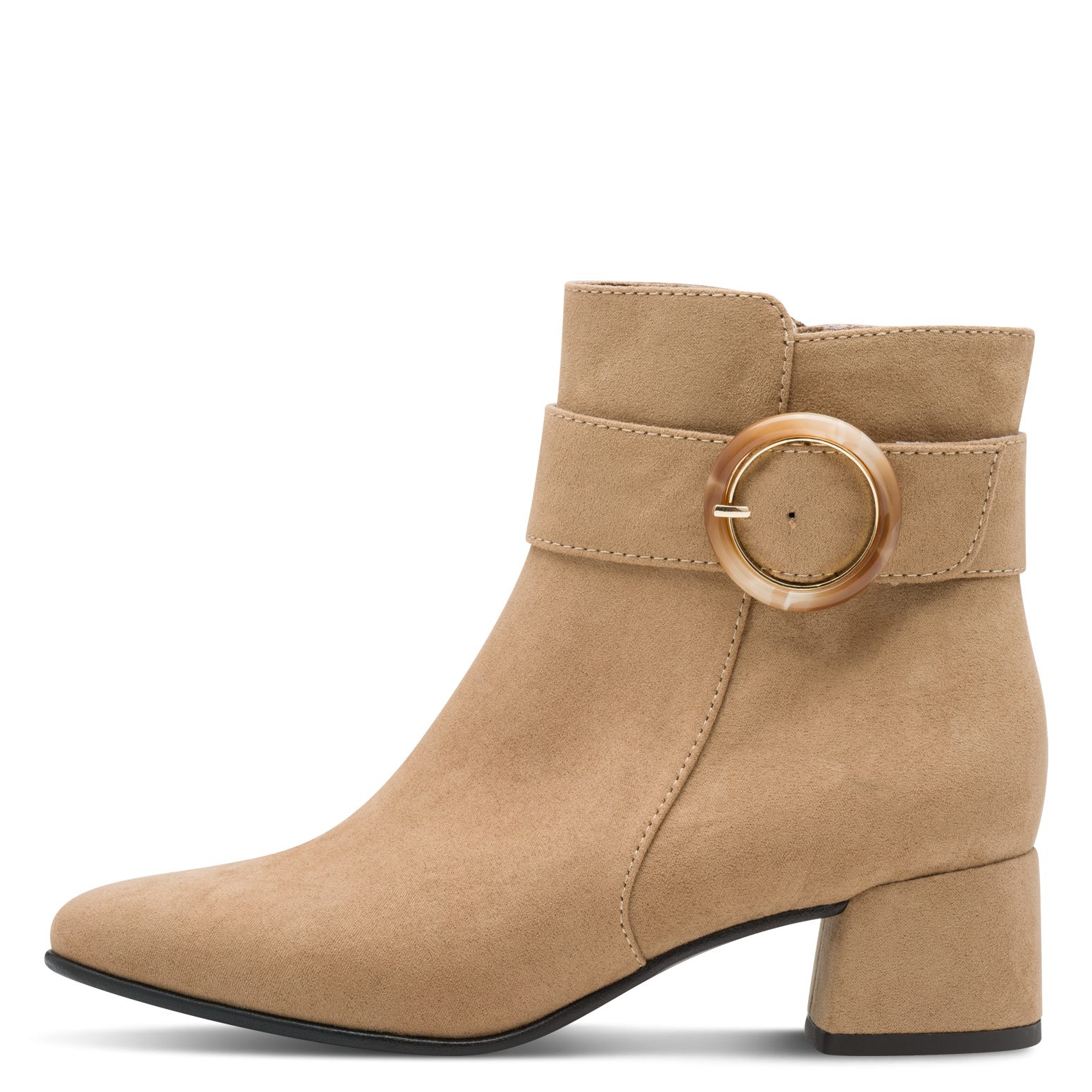 MARCO TOZZI Stiefelette, Blockabsatz, Abendschuh, Festtagsschuh mit Zierschnalle