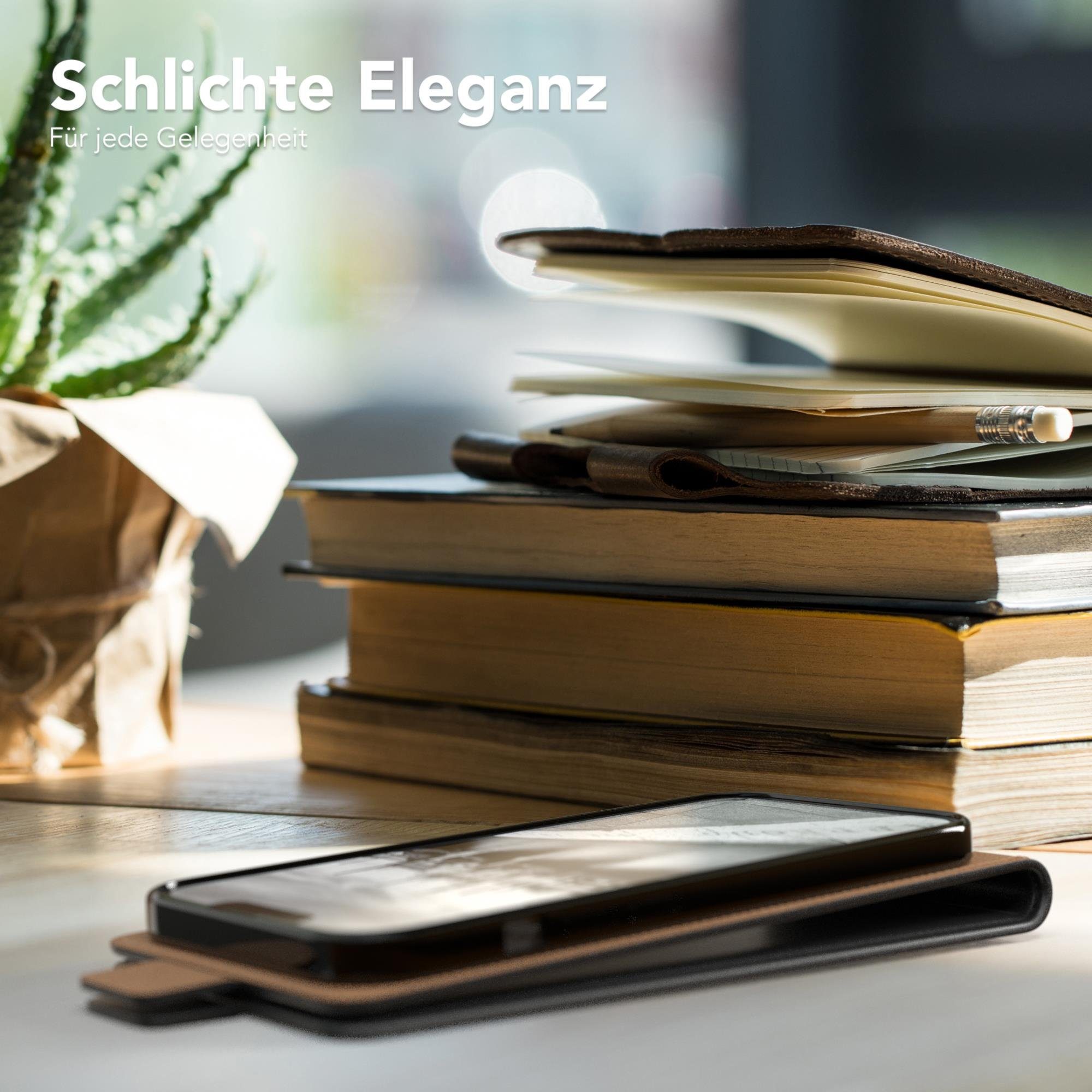 EAZY CASE Handyhülle Flipcase für Apple iPhone 13 6,1 Zoll, Tasche Klapphülle Handytasche zum Aufklappen Etui Kunstleder Schwarz