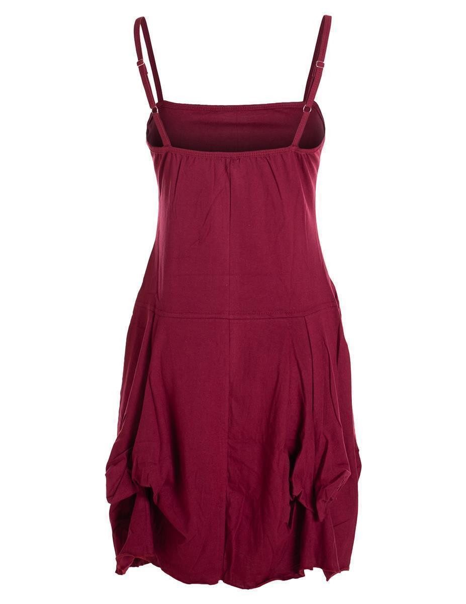 Vishes Sommerkleid Damen Ballon-Kleid Tunika-Kleid Sommerkleid verstellbare Träger Hippie, Elfen Style – Bild 2 von 5