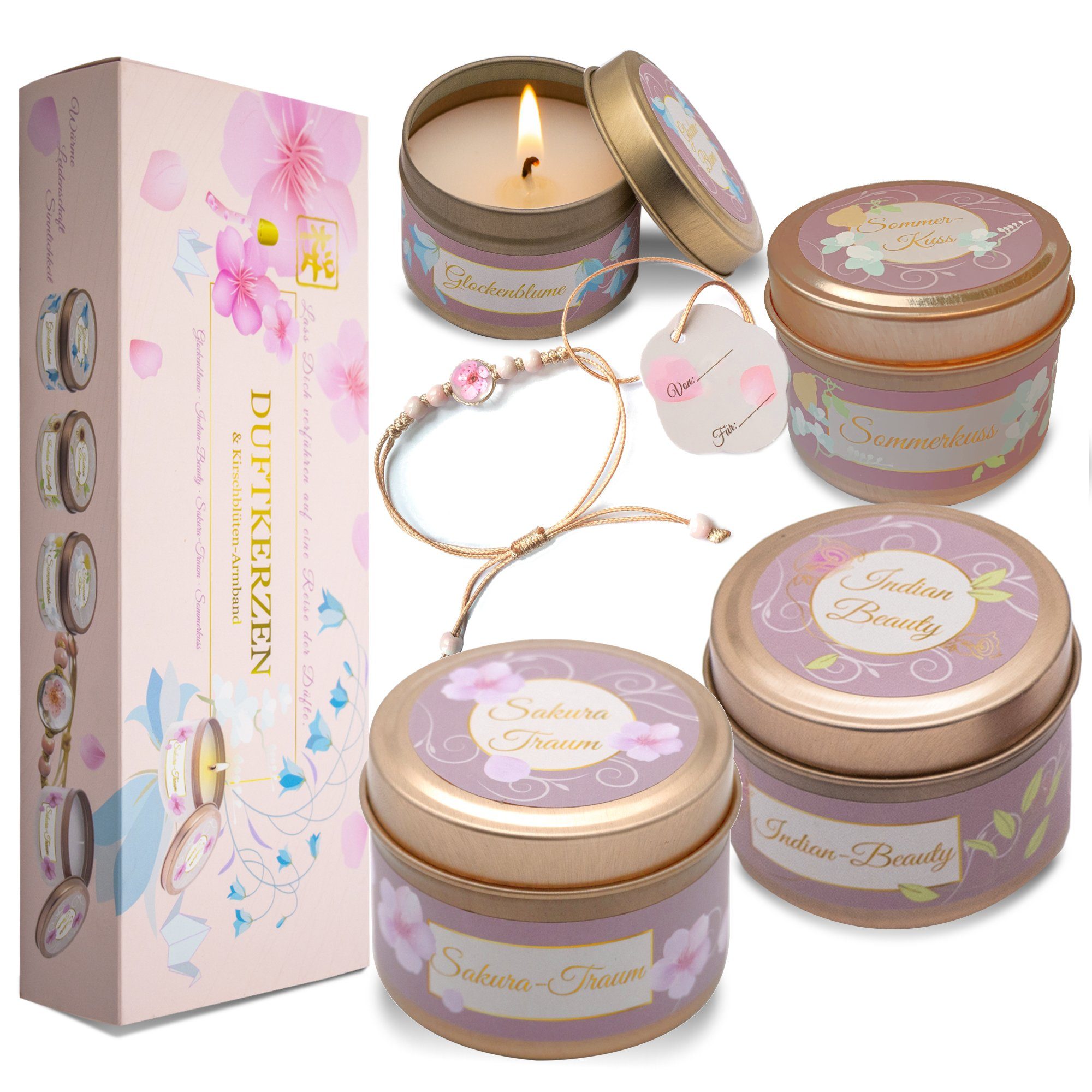 Lucadeau Duftkerze Geschenkset für Frauen, 4 Duftkerzen aus Sojawachs & Sak günstig online kaufen