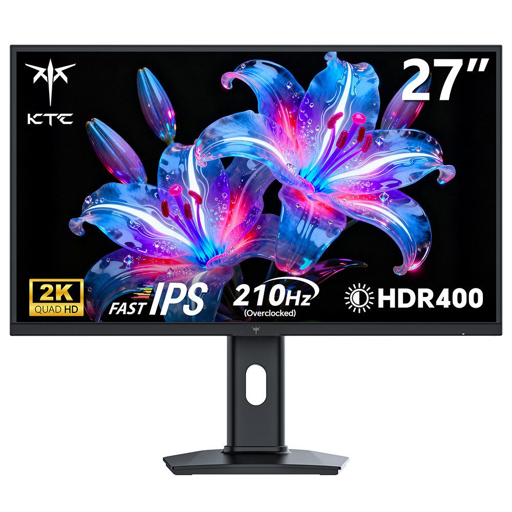 KTC H27T7P-2 Gaming-Monitor (2560×1440 px, QHD, 1 ms Reaktionszeit, 200 Hz, IPS, Adaptive Sync Technologie, 131 % sRGB, Übertaktet auf 210Hz)
