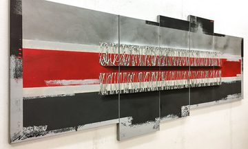 WandbilderXXL Gemälde Crossing Red Line 190 x 80 cm, Abstraktes Gemälde, handgemaltes Unikat