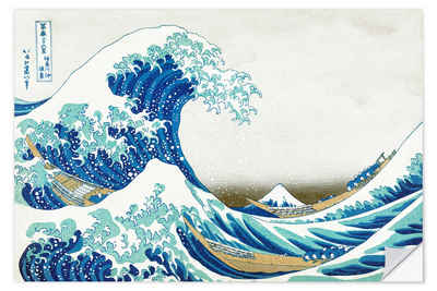 Posterlounge Wandfolie Katsushika Hokusai, Die große Welle vor Kanagawa IV, Wohnzimmer Maritim Malerei