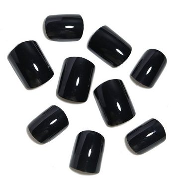 AUKUU Kunstfingernägel Einfarbige Einfarbige kurze schwarze tragbare Nägel künstliche, Nägel Maniküre-Patchnägel tragbare wasserdichte abnehmbare Nägel