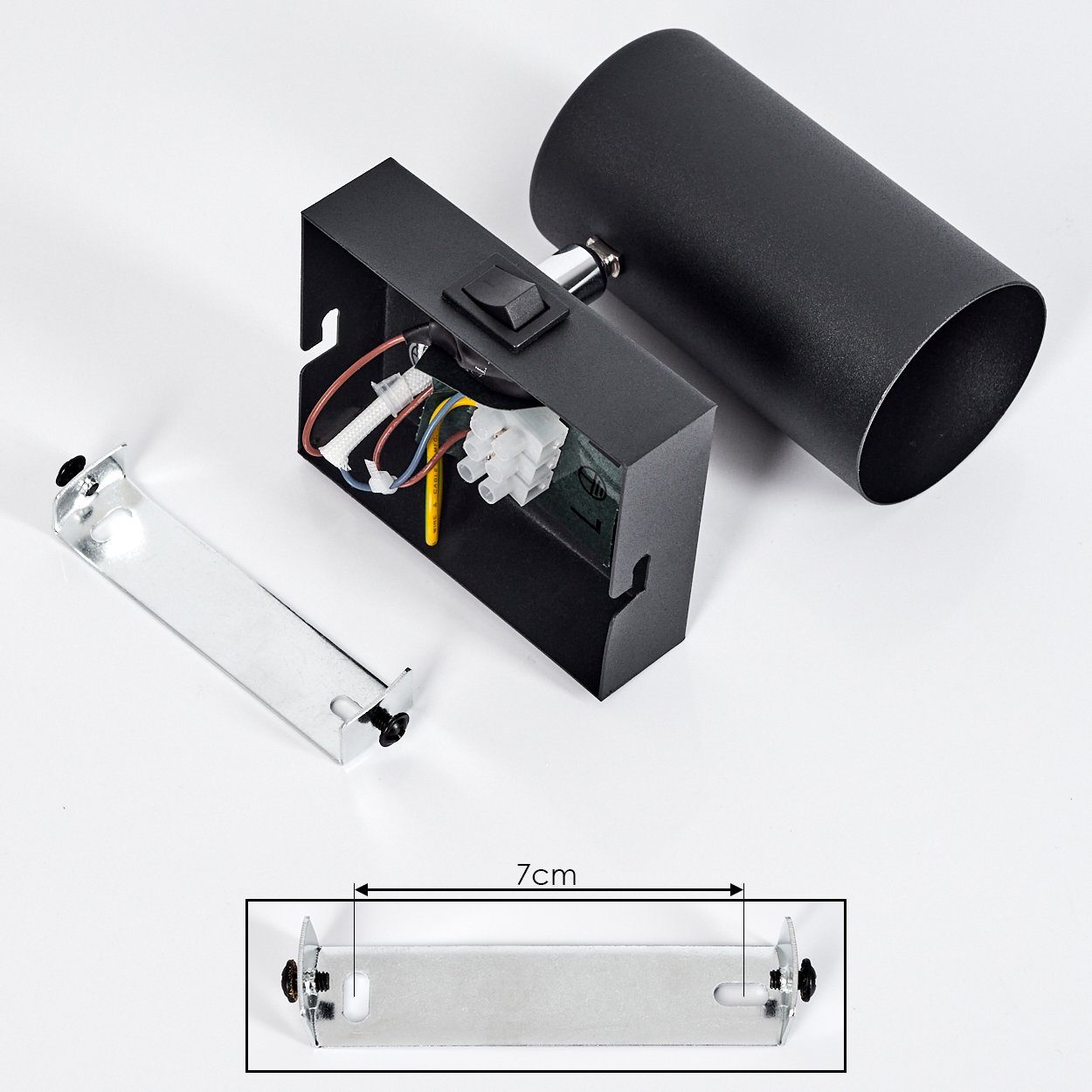 hofstein Wandleuchte »Gambellara« moderne Wandlampe aus Metall in Schwarz/Chromfarben, ohne Leuchtmittel, Wandspot m. verstellbaren Strahlern u. An-/Ausschalter, GU10